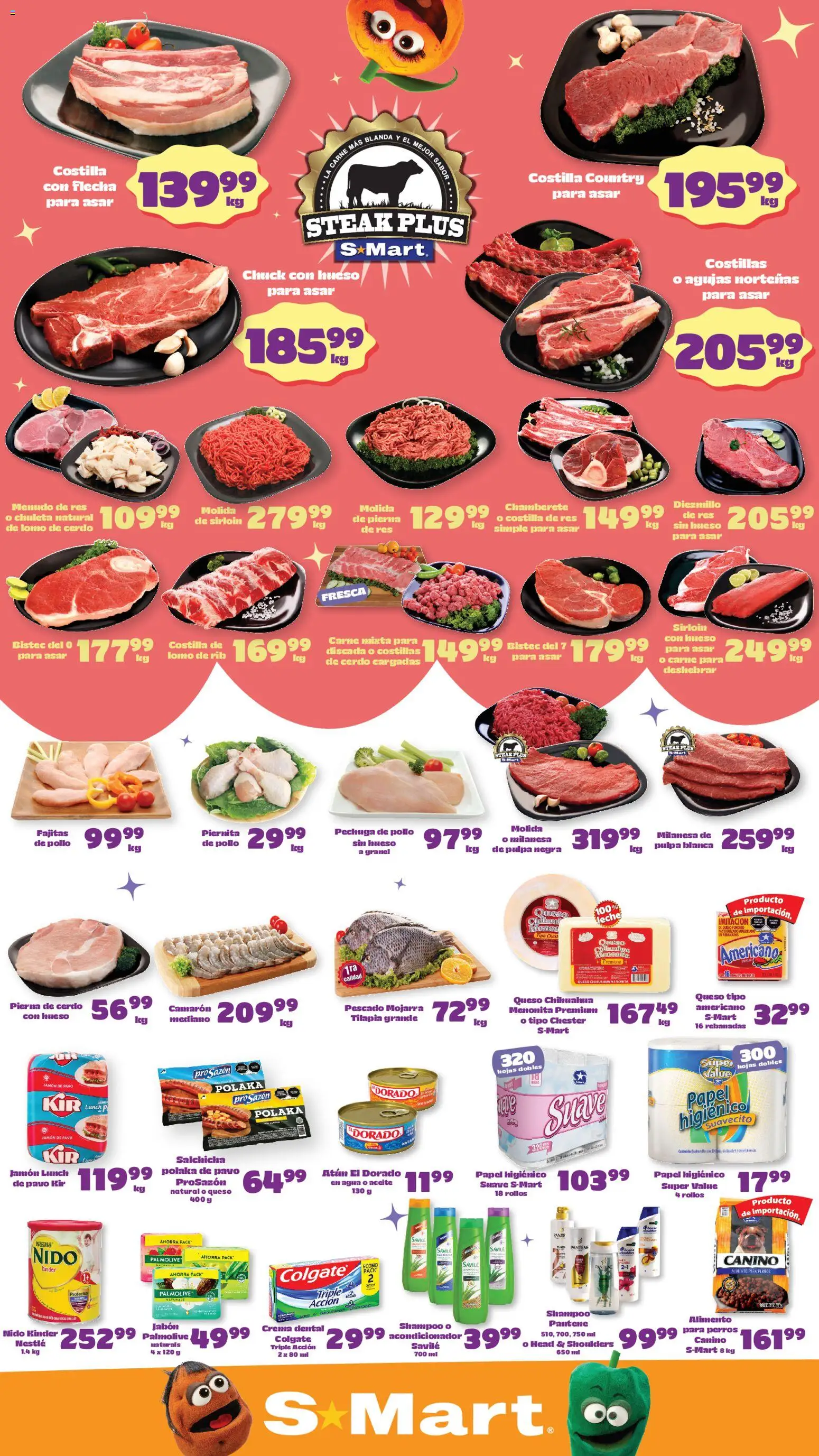 Nuevas ofertas de S-Mart válidas en toda la República Mexicana desde el 10.04.2026. ¡Encuentra las mejores ofertas en S-Mart folleto Monterrey! | Página: 1 | Productos: Atún, Leche, Papel higiénico, Acondicionador