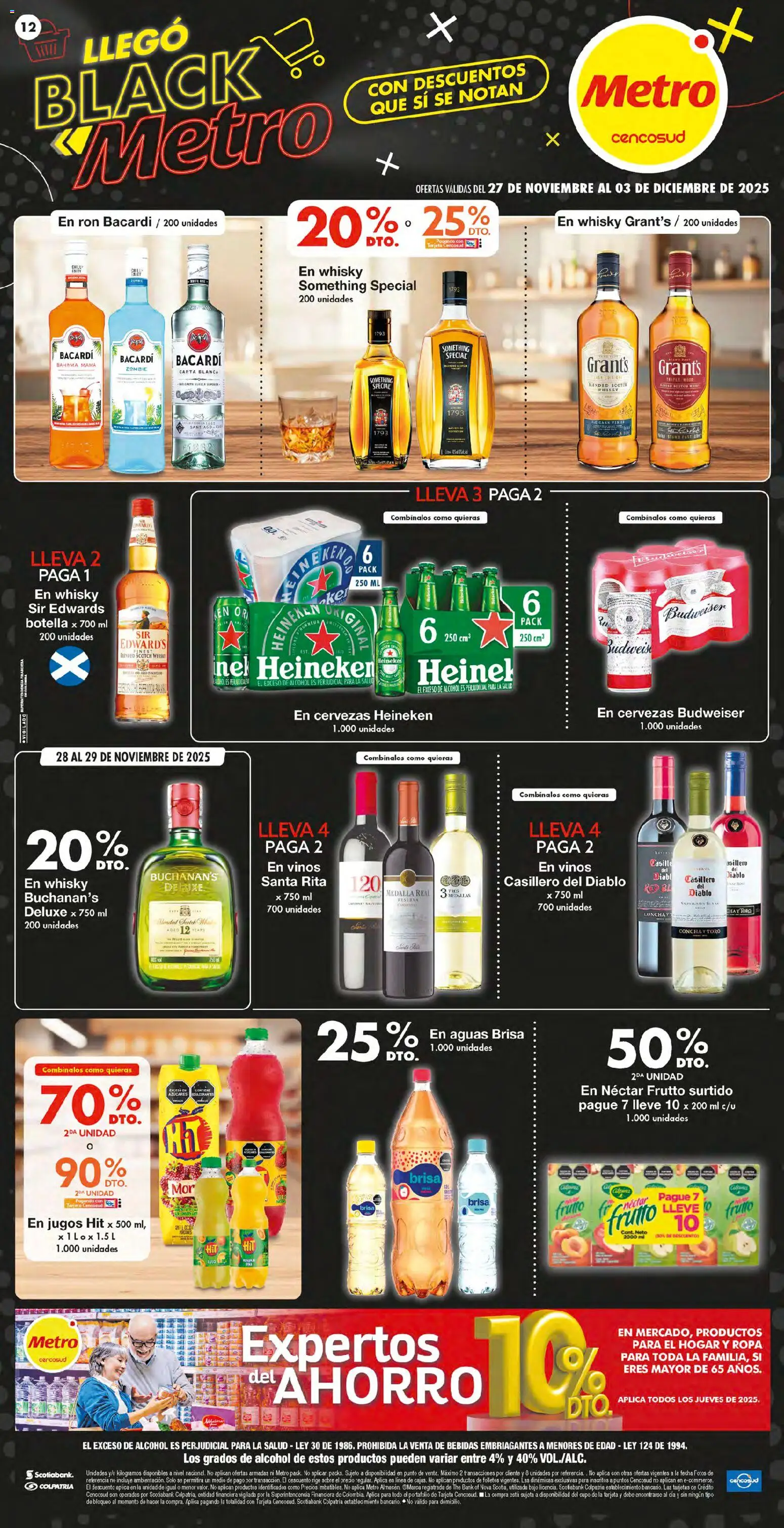 Metro revista - valida desde el 27.11.2025 | Página: 12 | Productos: Rizador, Ron, Botella, Sobre