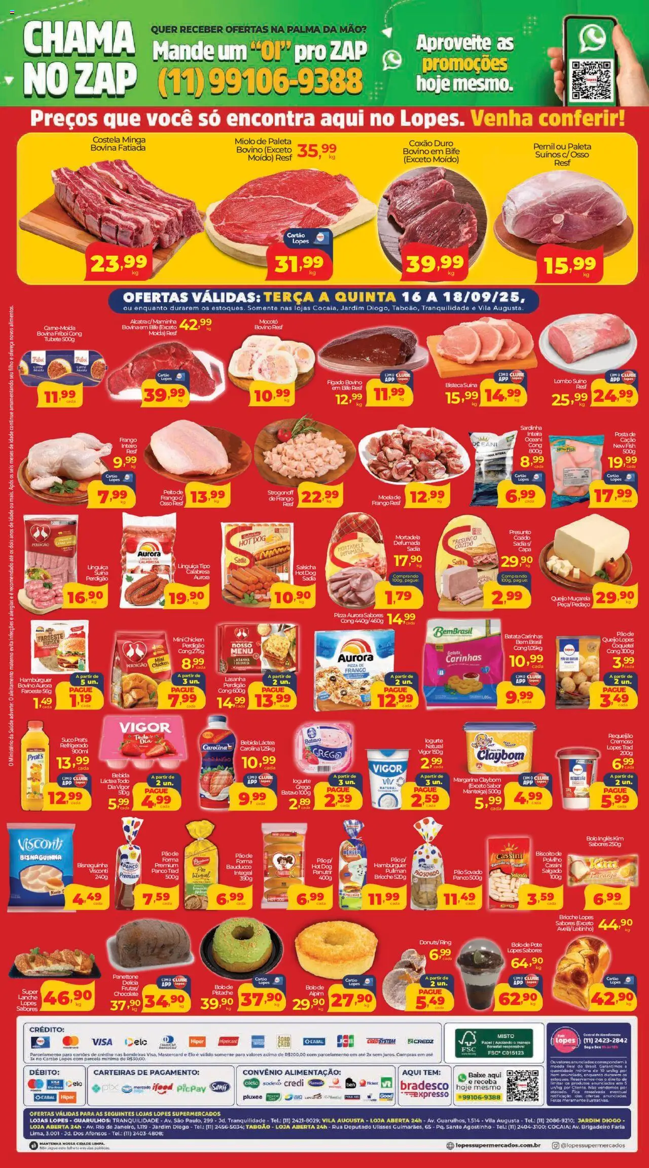 Lopes Supermercados Folheto - válido de 16.09.2025 | Página: 2 | Produtos: Biscoito, Queijo, Suco, Lasanha