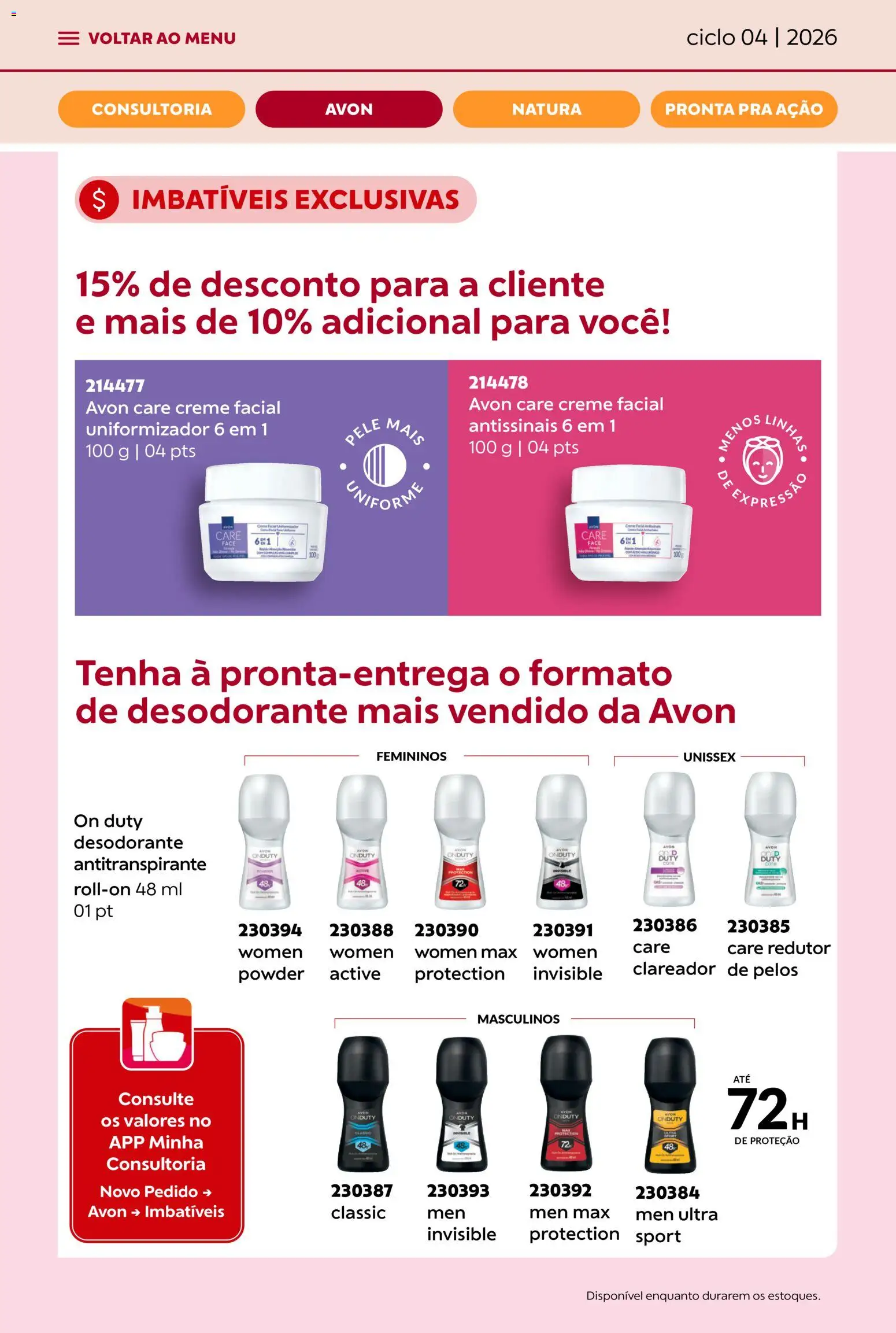 Avon Folheto - válido de 18.02.2026 | Página: 21 | Produtos: Desodorante, Creme