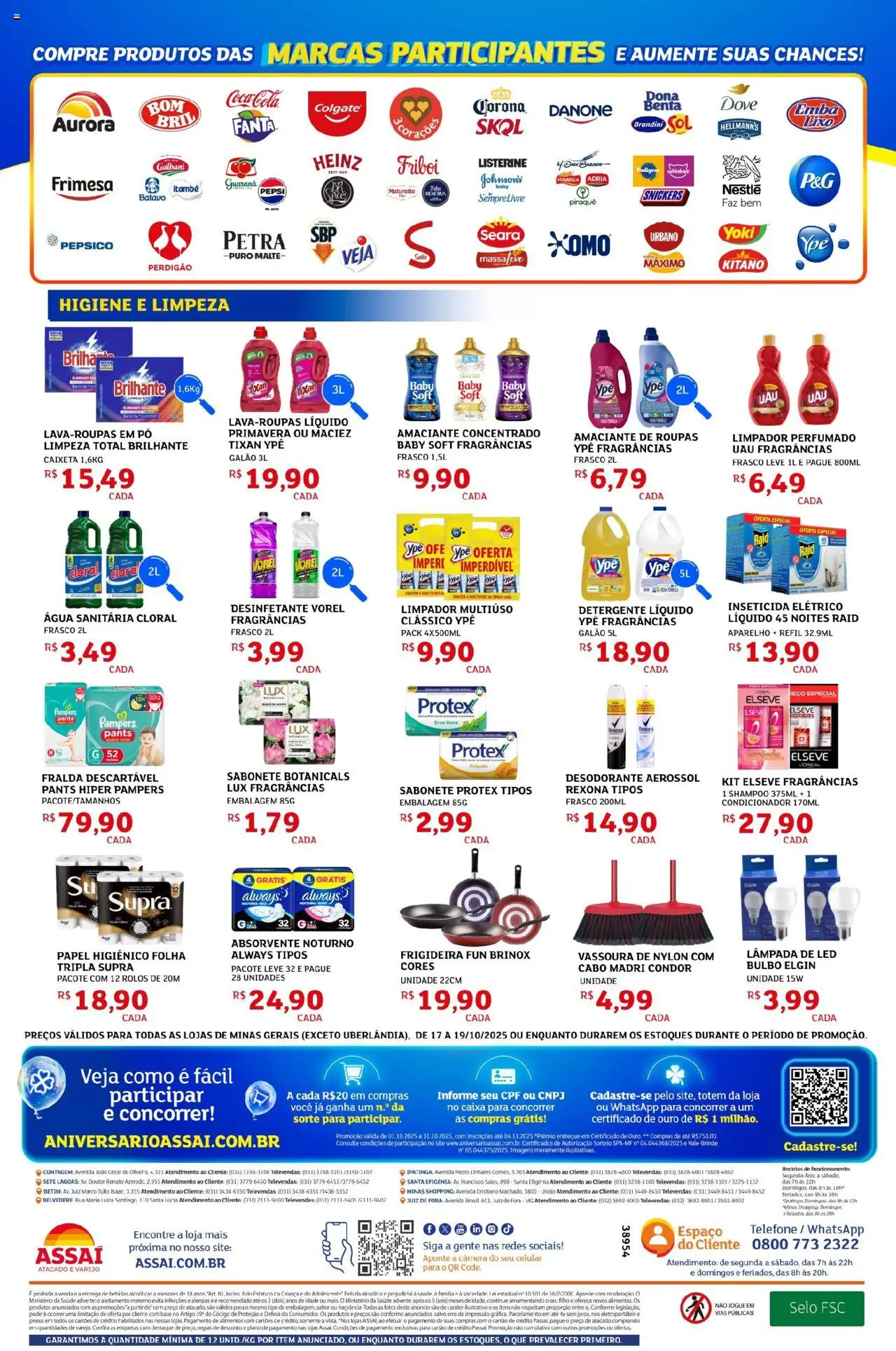 Assaí Atacadista Folheto - válido de 17.10.2025 | Página: 4 | Produtos: Amaciante de roupas, Roupas, Dove, Vassoura