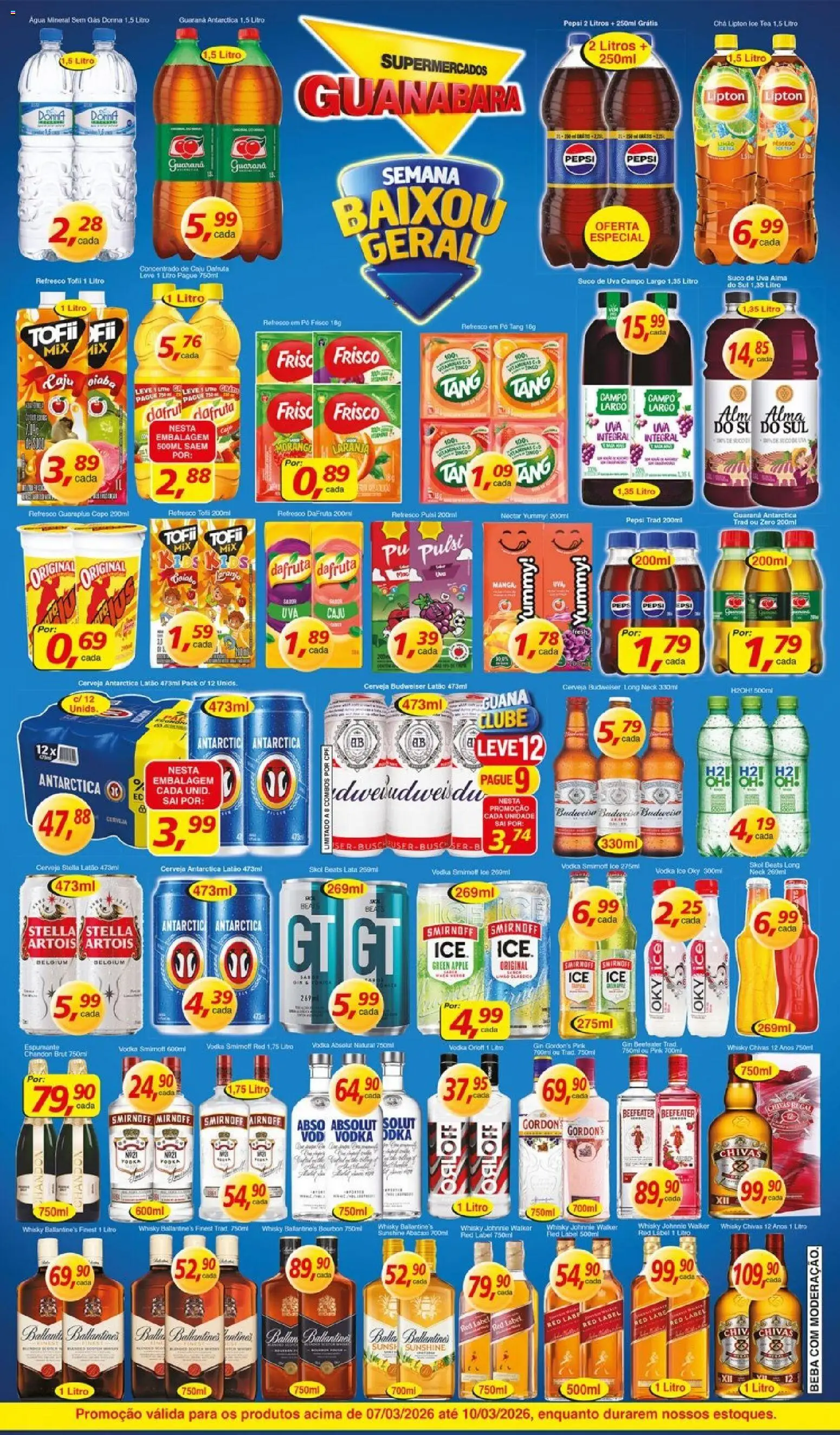 Supermercados Guanabara Folheto - válido de 07.03.2026 | Página: 7 | Produtos: Refresco, Espumante, Vodka, Água mineral
