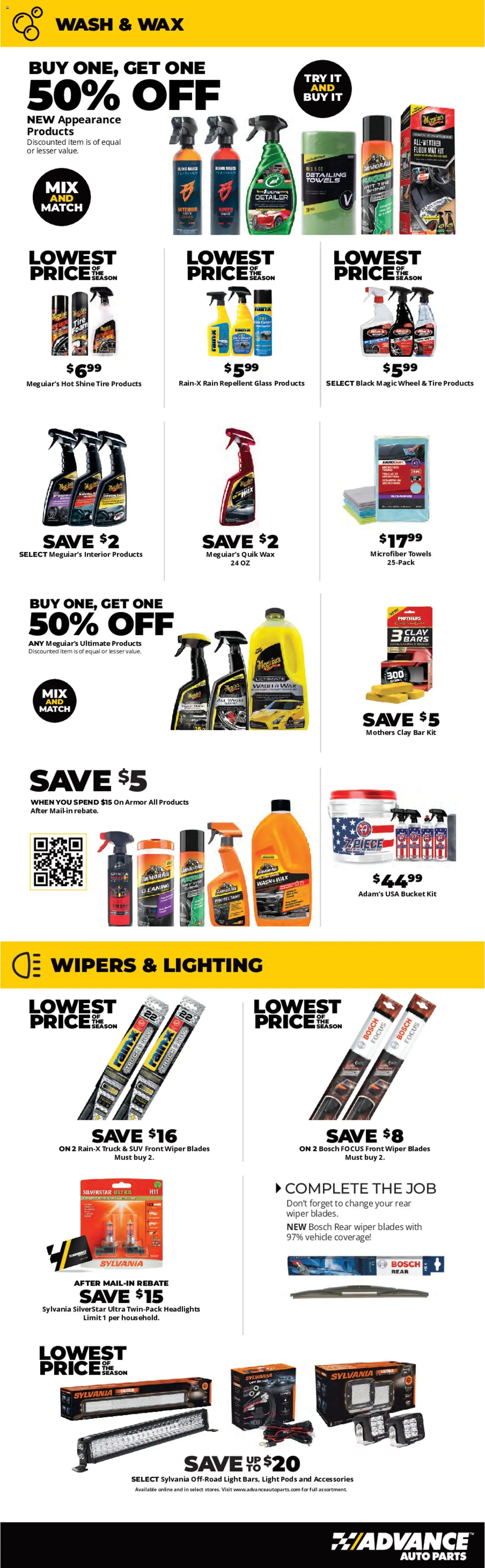 Advance Auto Parts Weekly Ad - valid from 29.03.2026 | Page: 5 | Products: Tire, Wiper, Sauce, Floor Mat