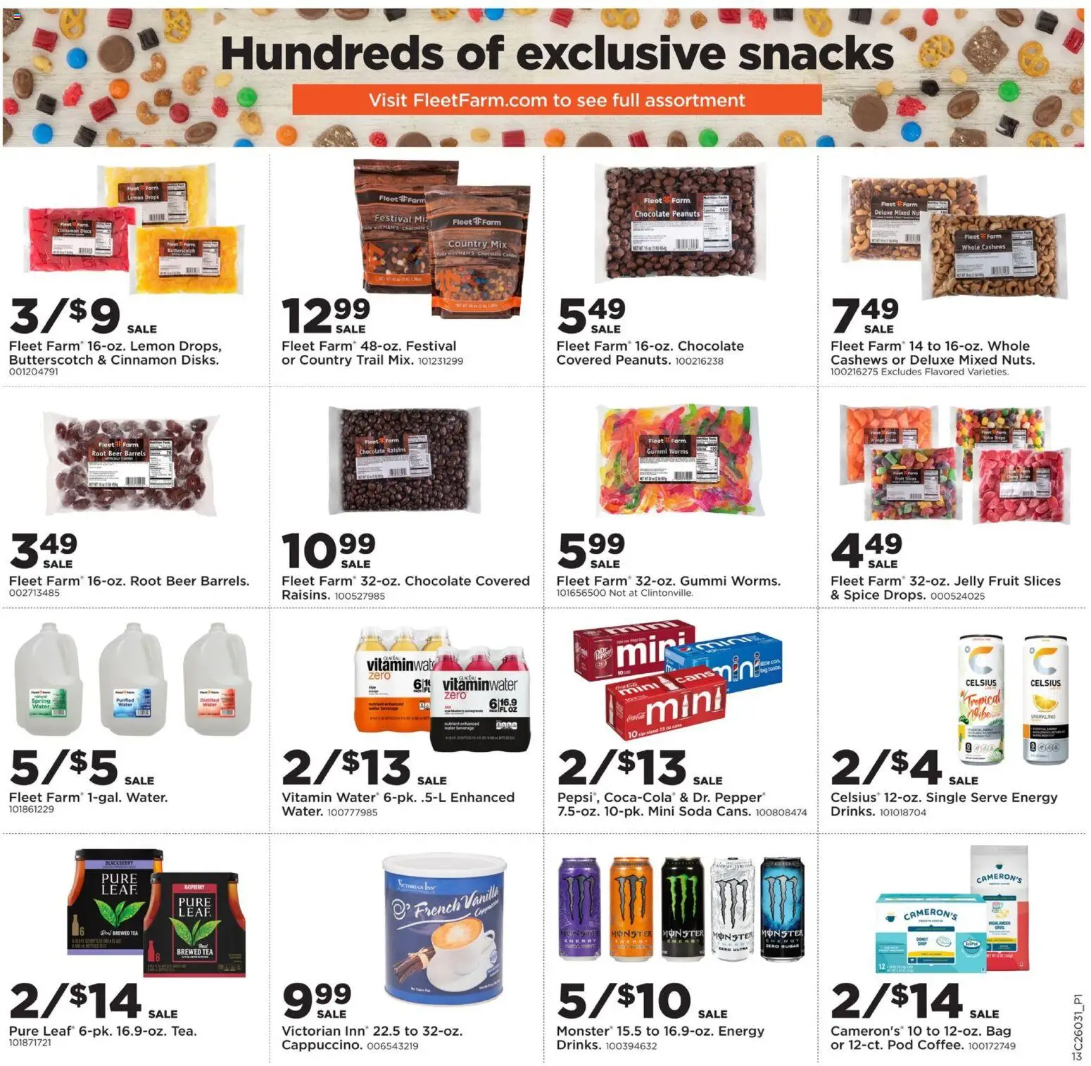 Mills Fleet Farm Weekly Ad - valid from 12.01.2026 | Page: 16 | Products: Chocolate, Beer, Tea, Raisins