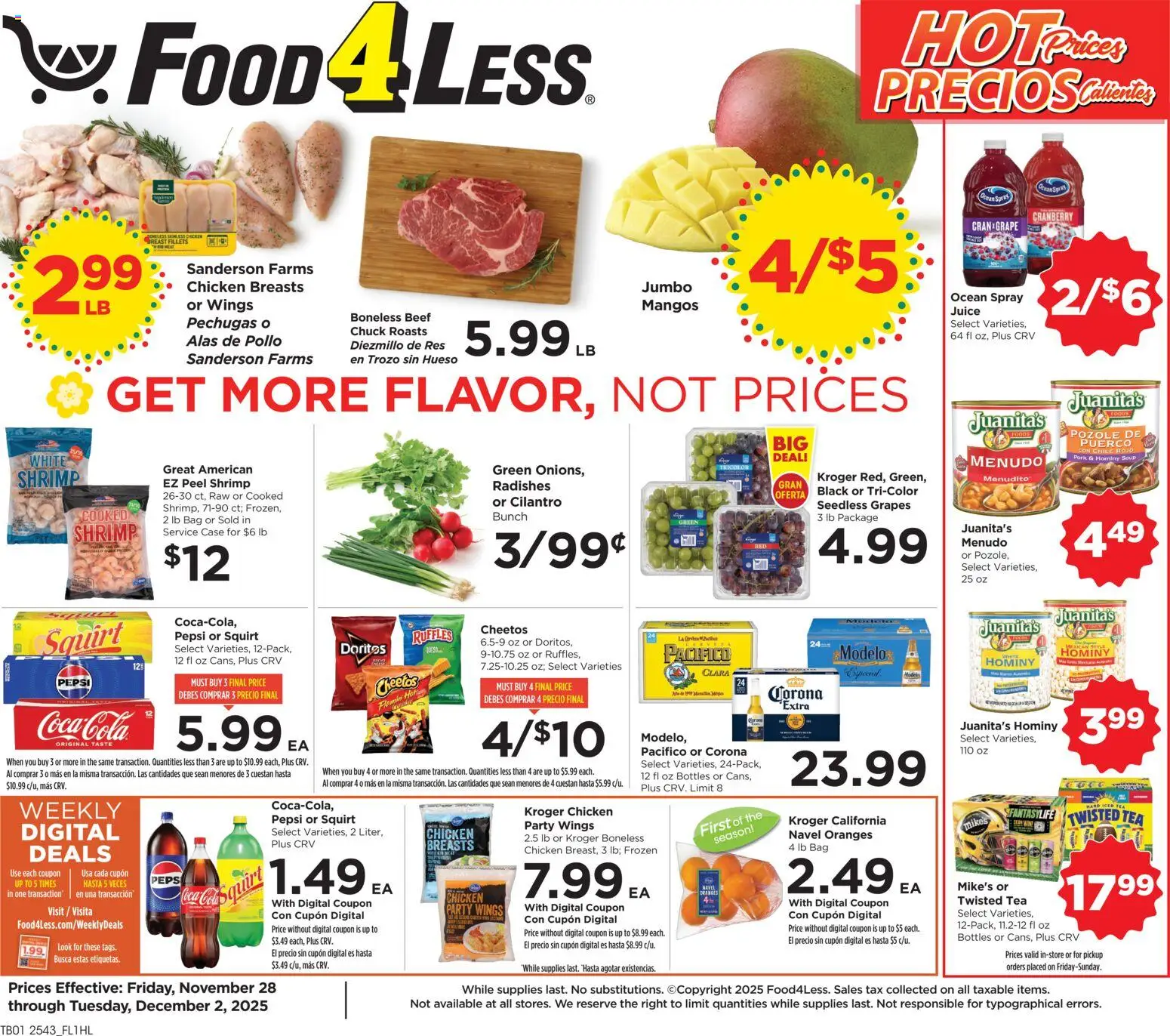 Food 4 Less Weekly Ad - valid from 28.11.2025 | Page: 1