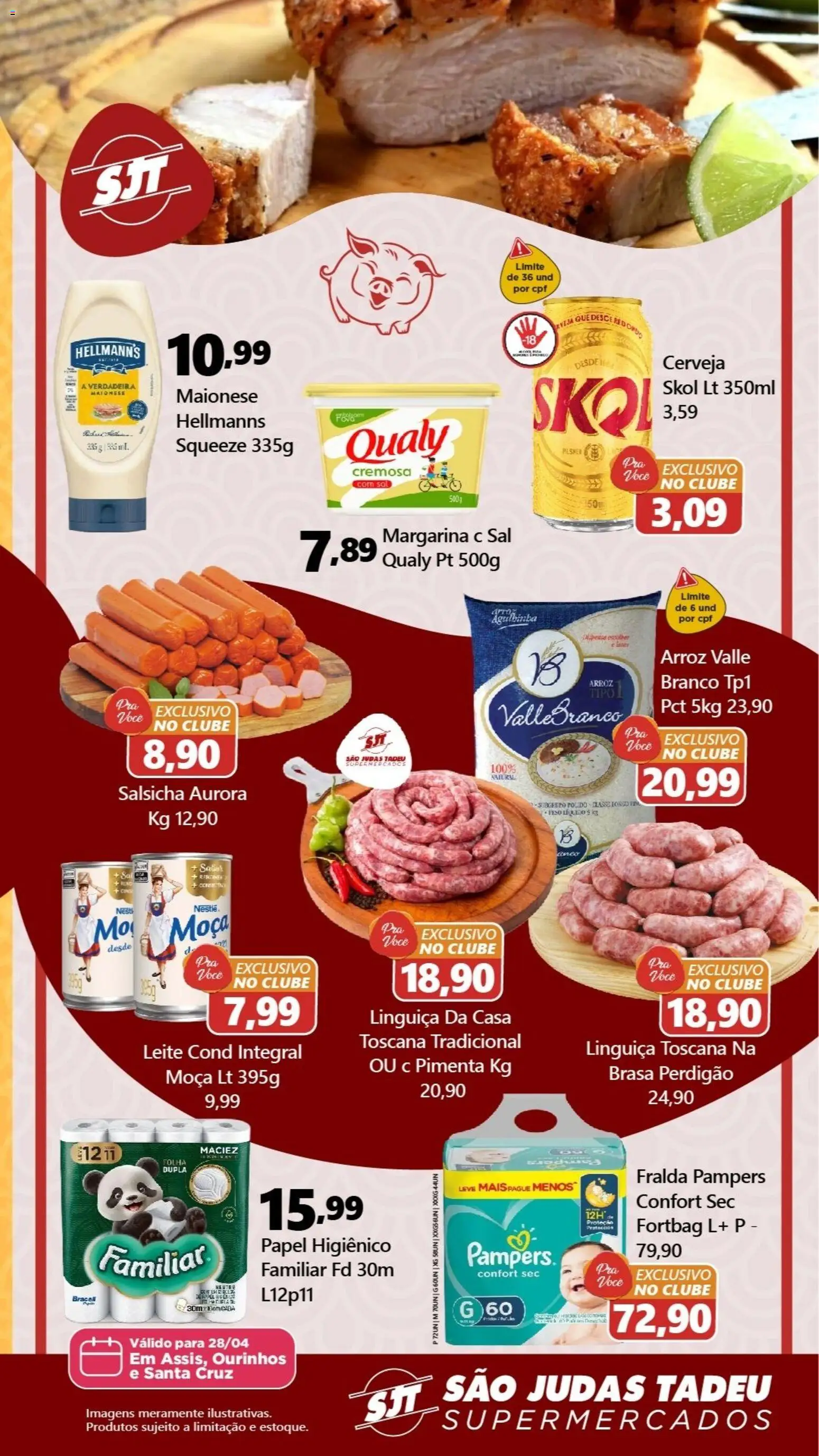 São Judas Tadeu Folheto - válido de 28.04.2026 | Página: 2 | Produtos: Fralda pampers, Pampers, Leite, Cerveja