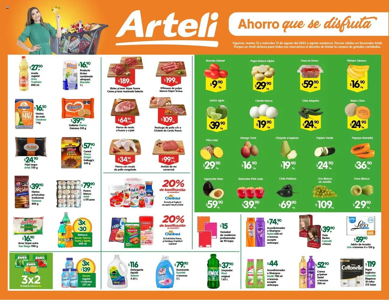 Nuevas ofertas de Arteli válidas en toda la República Mexicana desde el 12.08.2025. ¡Encuentra las mejores ofertas en Arteli - Folleto Express! | Página: 1 | Productos: Harina, Monedero, Limón, Res