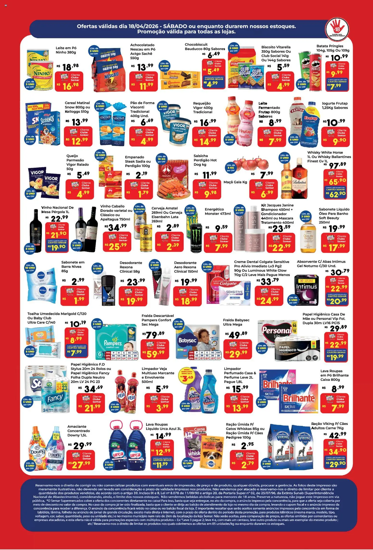 Semar Supermercado Folheto - válido de 18.04.2026 | Página: 2 | Produtos: Perfume, Pó, Condicionador, Batata