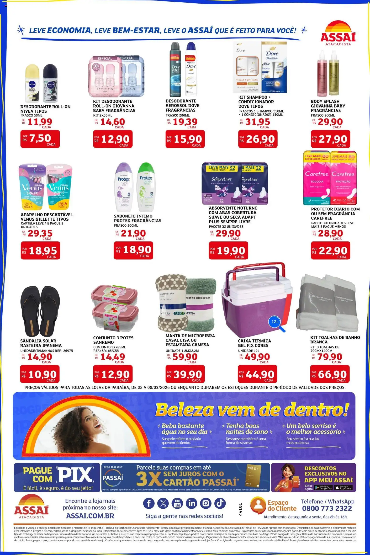 Assaí Atacadista Folheto - válido de 02.03.2026 | Página: 2 | Produtos: Shampoo, Fragrância, Base, Sempre Livre