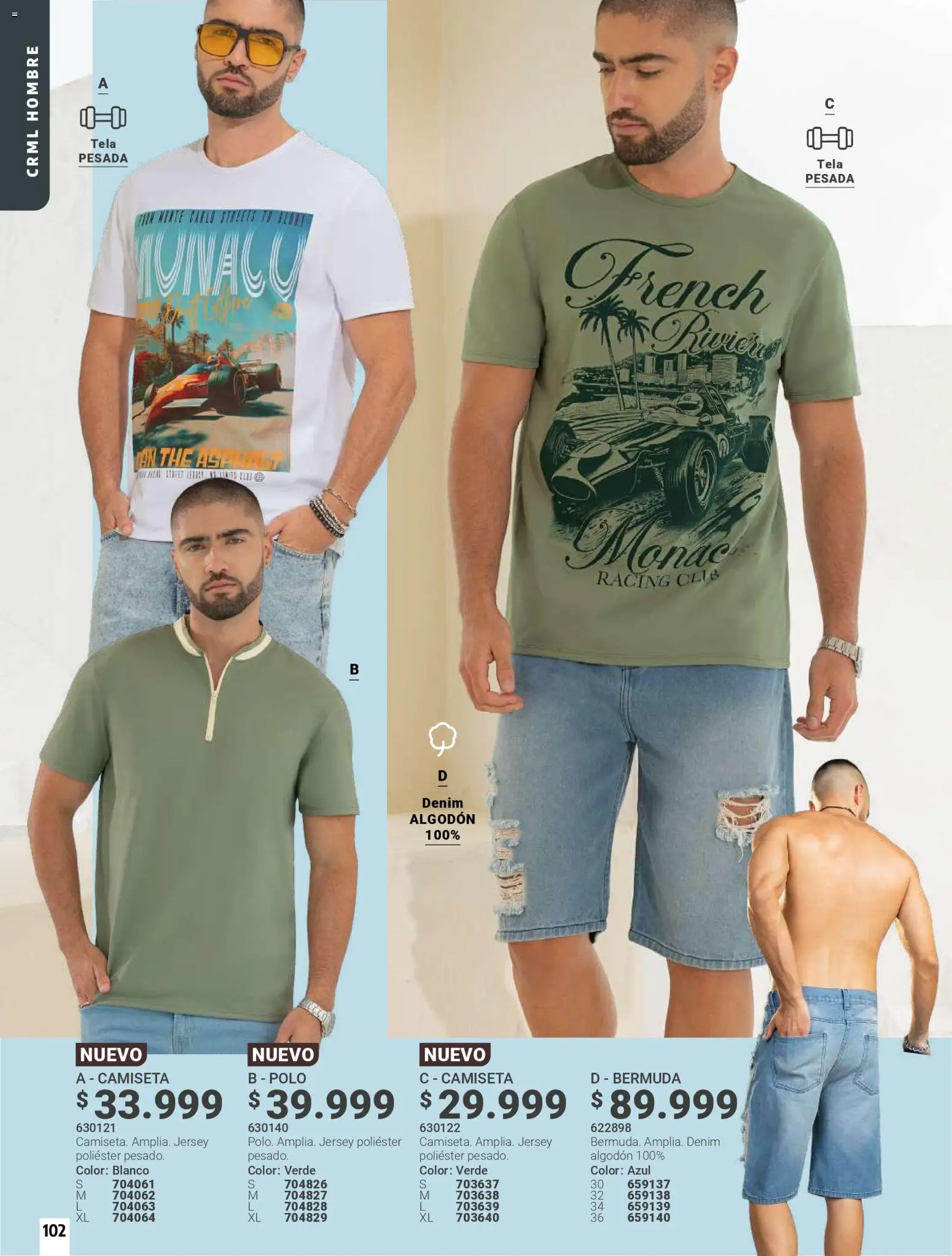 Carmel revista - valida desde el 01.04.2026 | Página: 102 | Productos: Algodón, Bermuda, Camiseta