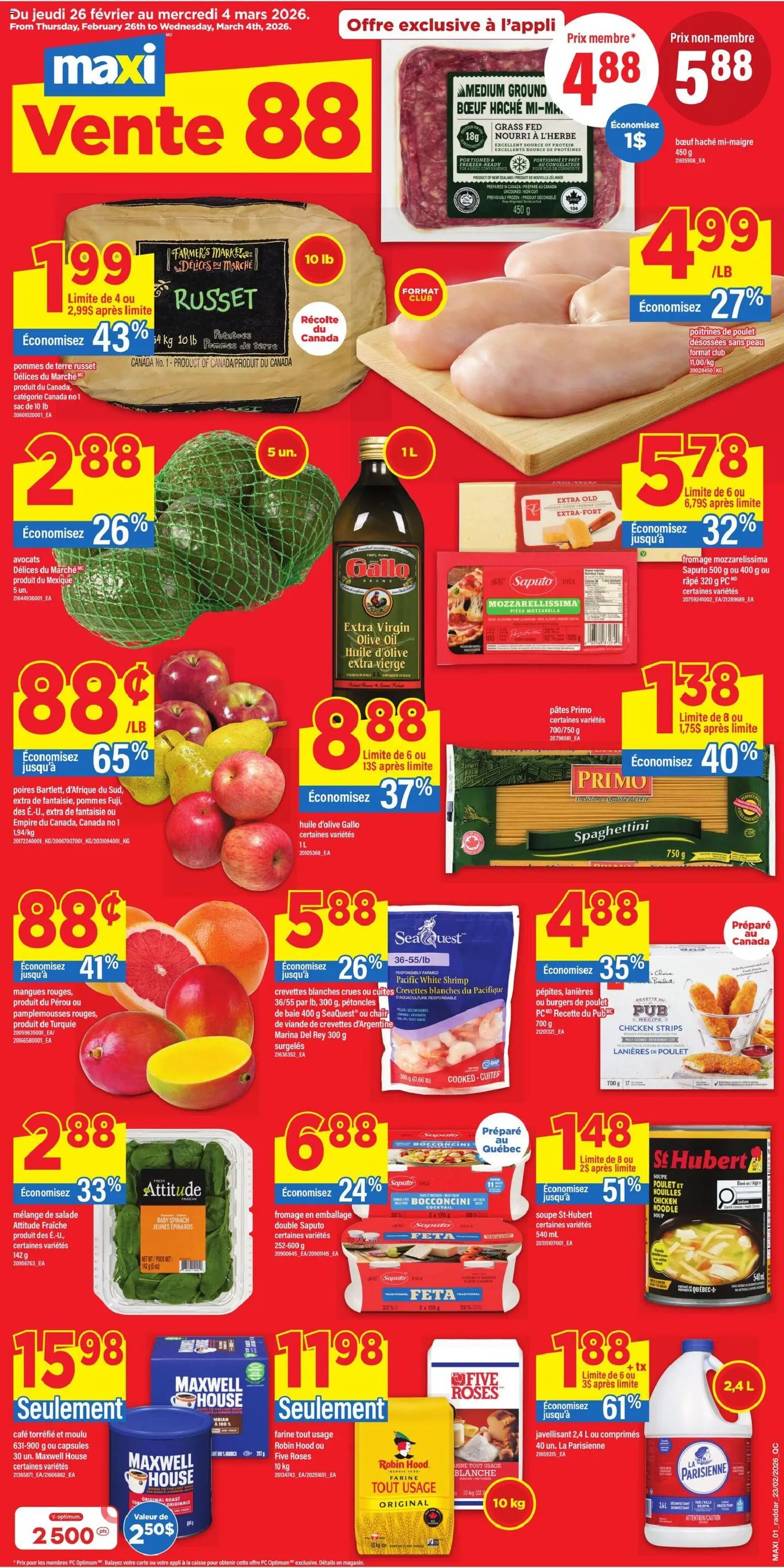 Maxi flyer valid from 26.02.2026 | Page: 1 | Products: PC, Potatoes, Pizza, Chicken