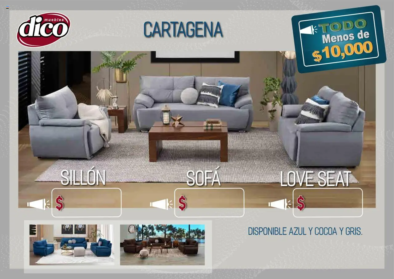 Nuevas ofertas de Muebles Dico válidas en toda la República Mexicana desde el 25.09.2025. ¡Encuentra las mejores ofertas en Muebles Dico - Catálogo TODO menos de 10000! | Página: 34 | Productos: Sofá, Sillón