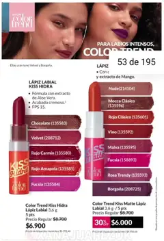 Vista previa Catálogo AVON Campaña 1/2026 válido desde el 01.01.2026 | Página: 47 | Productos: Lápiz labial, Chocolate, Vino