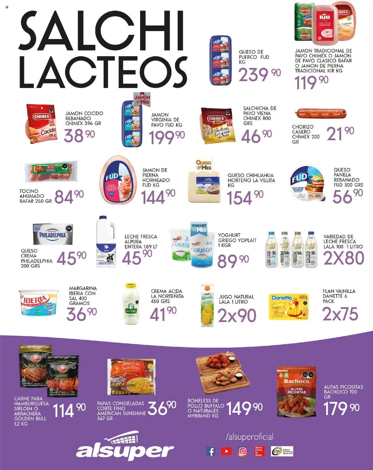 Nuevas ofertas de Alsuper válidas en toda la República Mexicana desde el 23.09.2025. ¡Encuentra las mejores ofertas en Alsuper - Folleto Saltillo! | Página: 3 | Productos: Pollo, Tocino, Salchicha, Jamón
