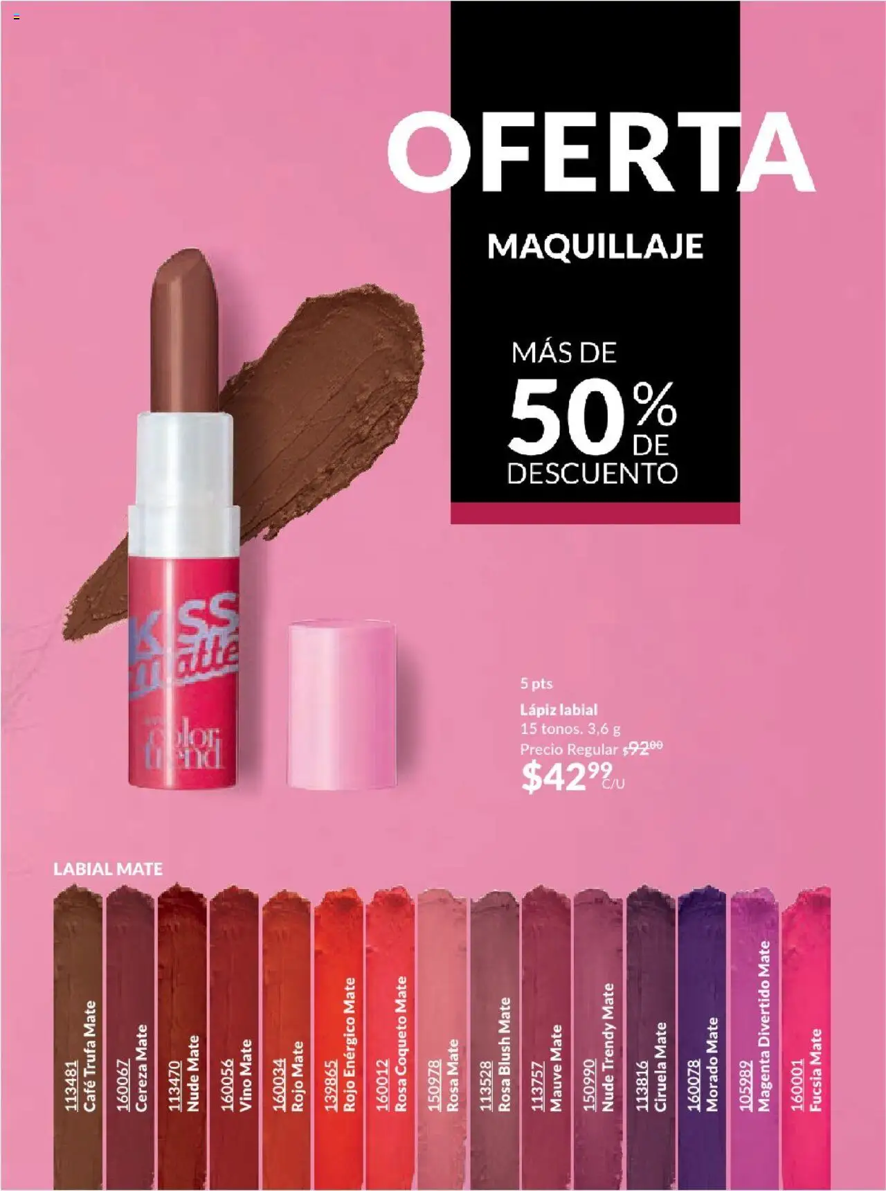 Nuevas ofertas de AVON válidas en toda la República Mexicana desde el 17.03.2025. ¡Encuentra las mejores ofertas en AVON campaña 7 2025! | Página: 69 | Productos: Café, Mate, Vino, Maquillaje