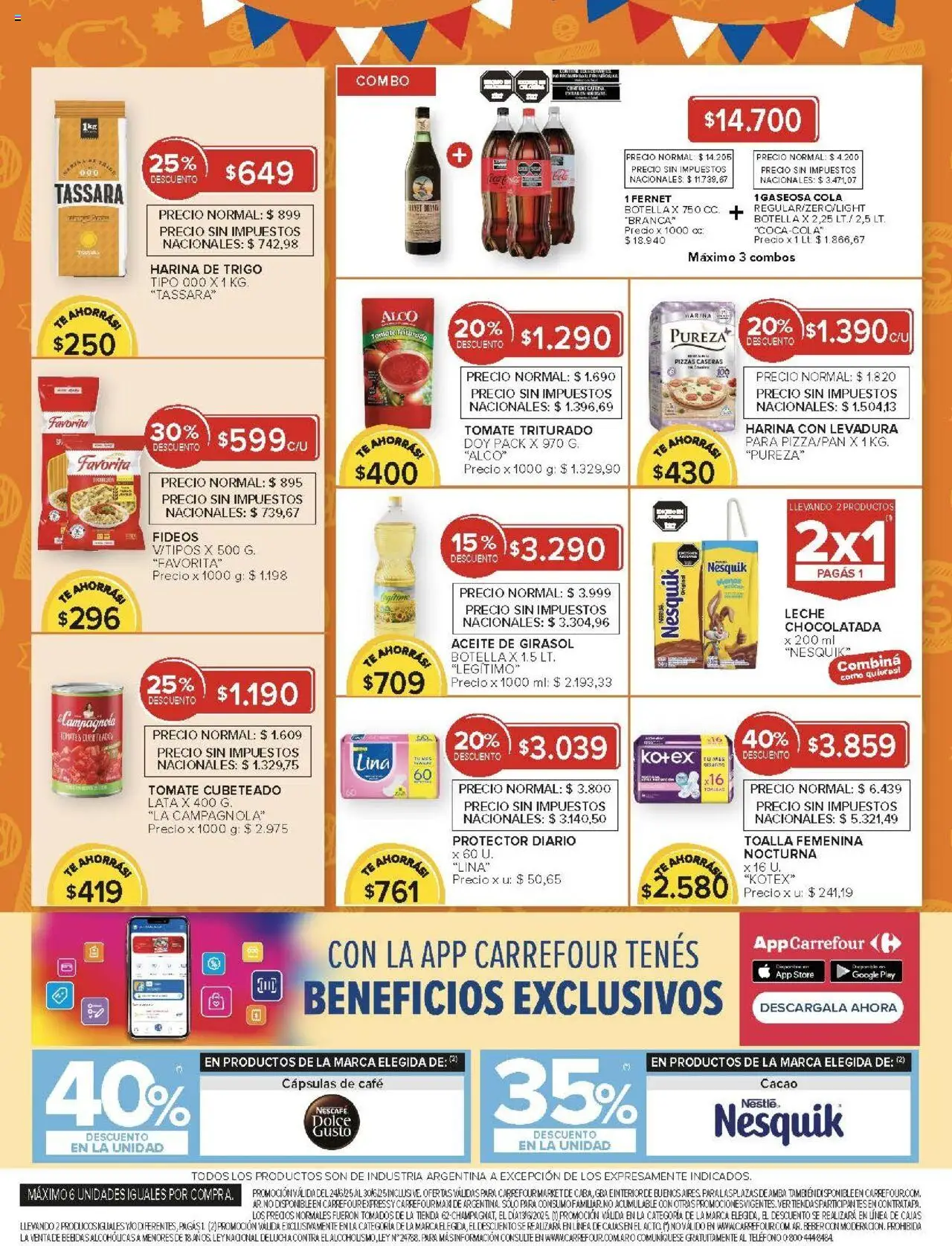 Carrefour ofertas │ válido desde el 24.06.2025 | Página: 45 | Productos: Teléfono, Toalla, Harina, Gaseosa