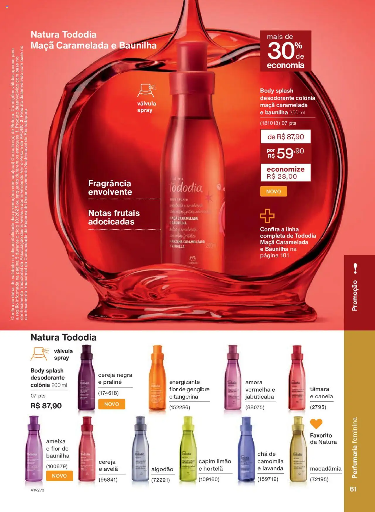 Natura Folheto - válido de 05.06.2025 | Página: 61 | Produtos: Macadâmia, Fragrância, Algodão, Ameixa