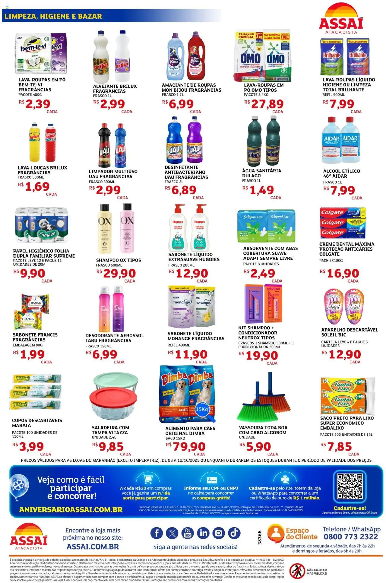 Assaí Atacadista Folheto - válido de 08.10.2025 | Página: 4 | Produtos: Coco, Limpador multiuso, Amaciante de roupas, Roupas