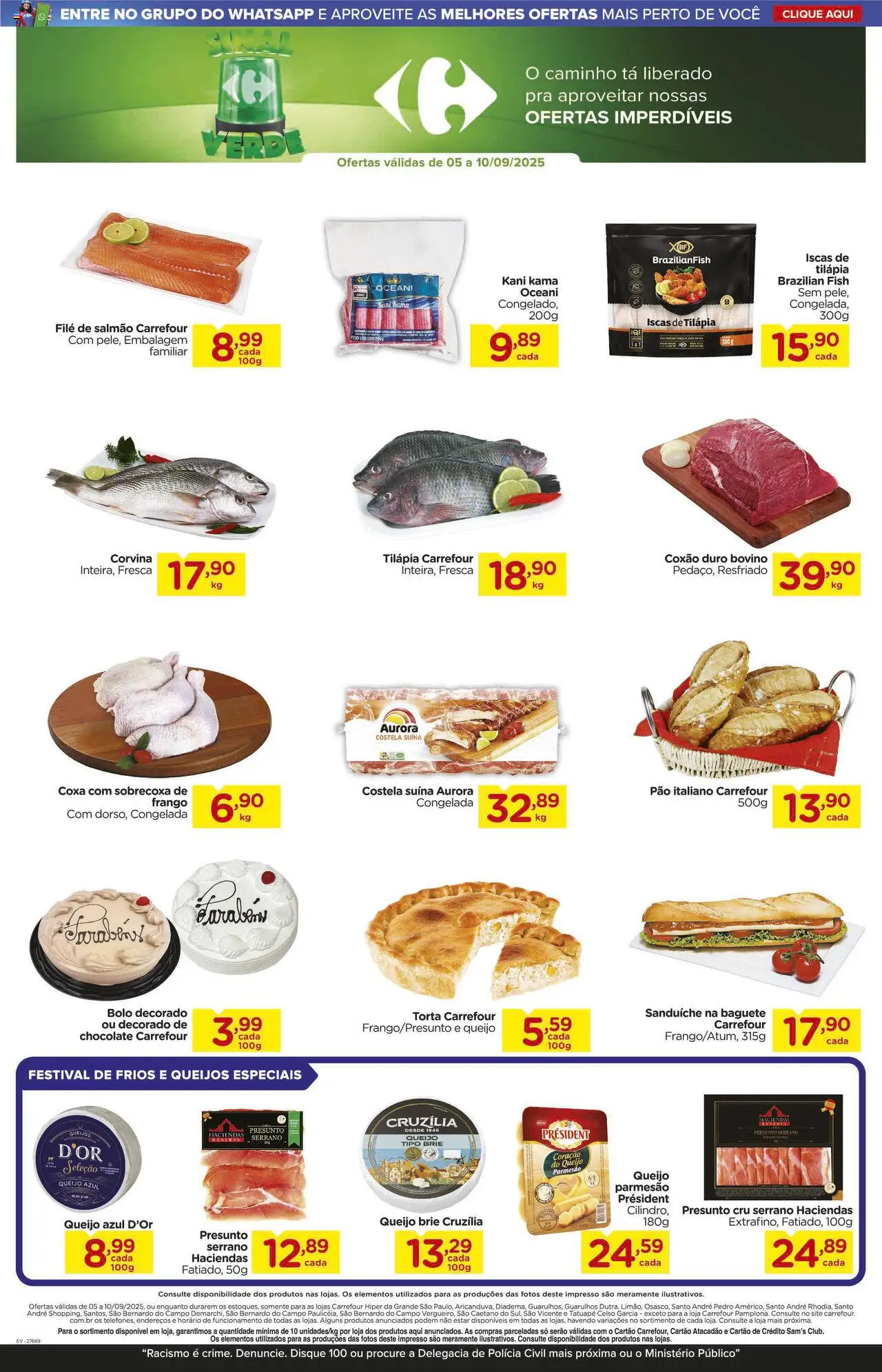 Carrefour Folheto - válido de 05.09.2025 | Página: 2 | Produtos: Queijo, Pão, Presunto, Presunto cru