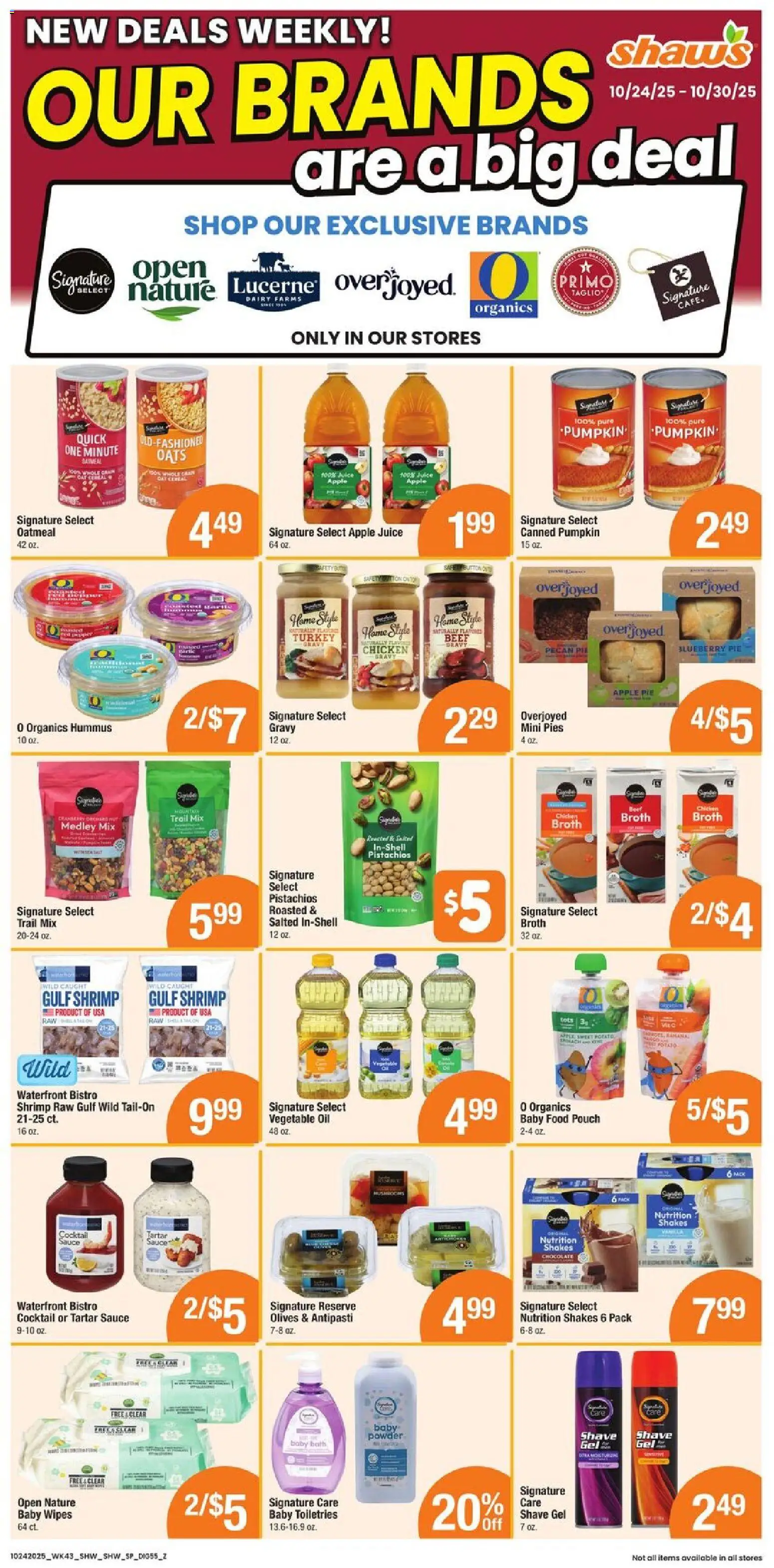 Shaw's Weekly Ad - MA - valid from 24.10.2025 | Page: 8 | Products: Oil, Juice, Baby food, Pumpkin