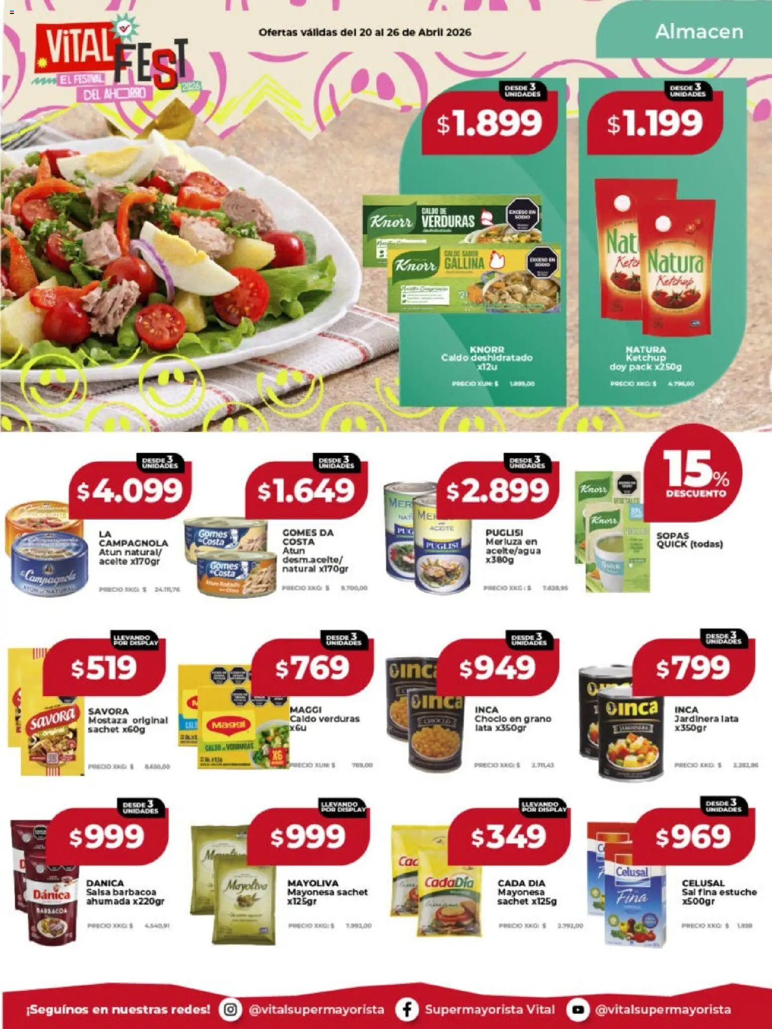 Vital - Ofertas │ válido desde el 20.04.2026 | Página: 13 | Productos: Choclo, Mayonesa, Sal, Estuche