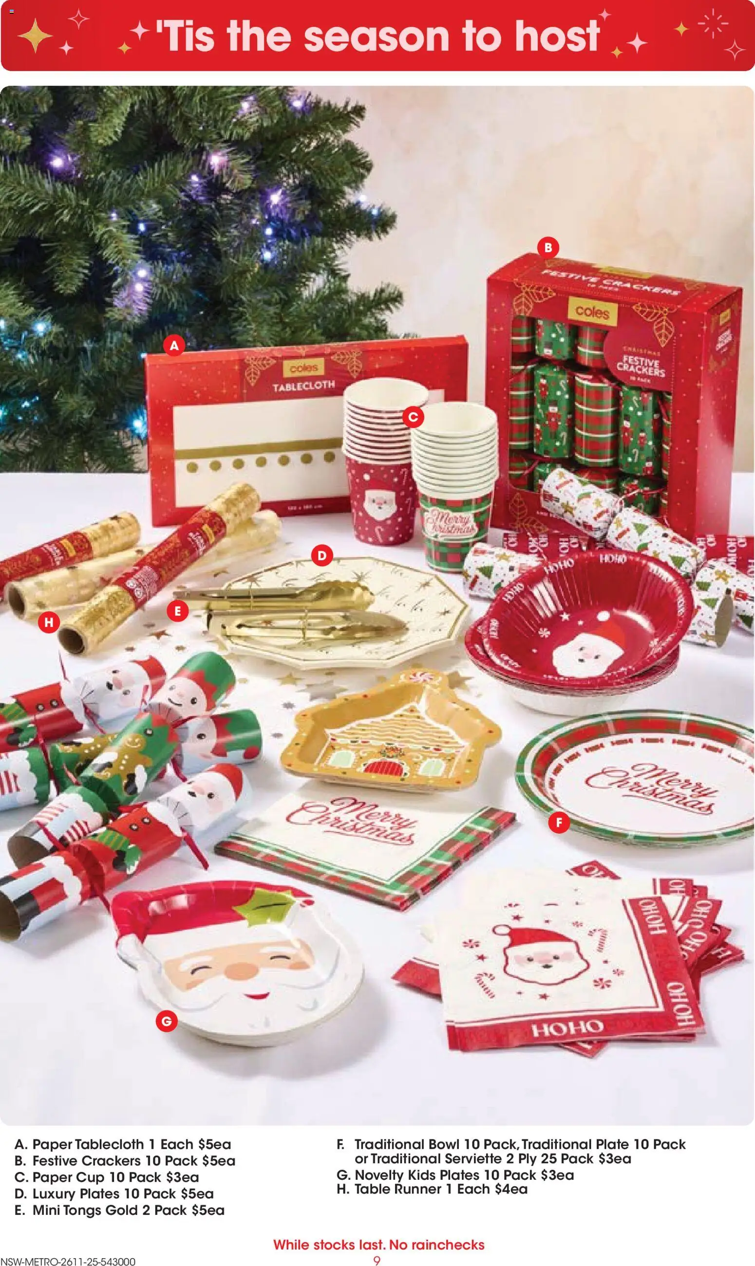 Coles catalogue - valid from 26.11.2025 | Page: 9 | Products: Table, Crackers, Novelty, Table runner