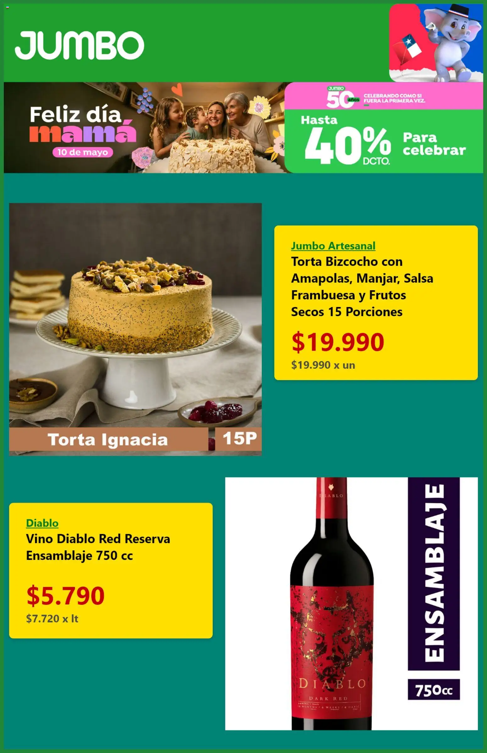 Jumbo Ofertas  │ válido desde el 28.04.2026 | Página: 5 | Productos: Torta, Vino