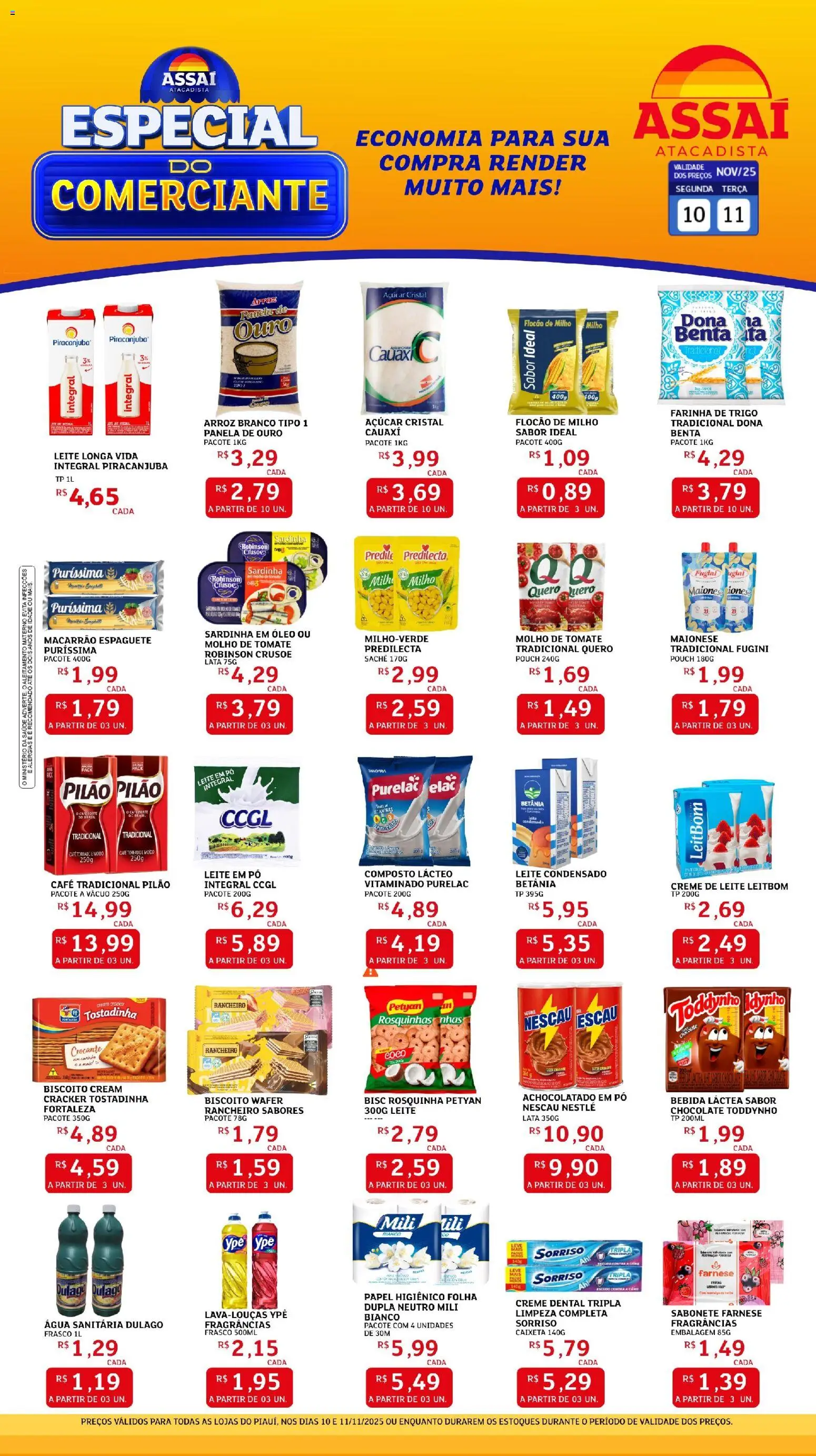 Assaí Atacadista Folheto - válido de 10.11.2025 | Página: 1 | Produtos: Farinha de trigo, Café, Arroz, Rosquinha