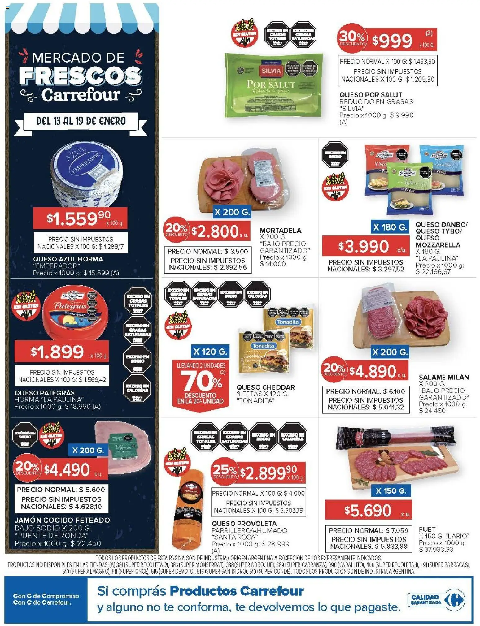 Carrefour ofertas │ válido desde el 13.01.2026 | Página: 54 | Productos: Jamón cocido, Mortadela, Queso, Jamón
