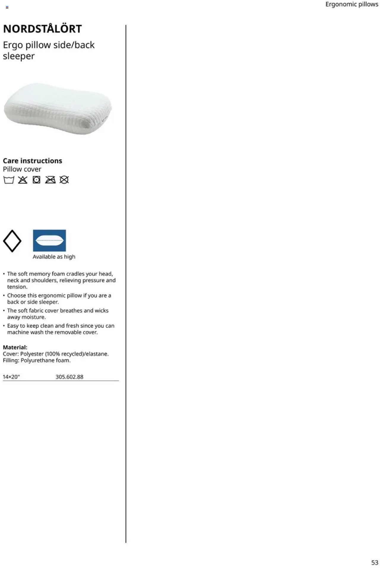 IKEA Mattress, duvet, pillow and protector - valid from 01.01.2025 | Page: 53 | Products: Pillow