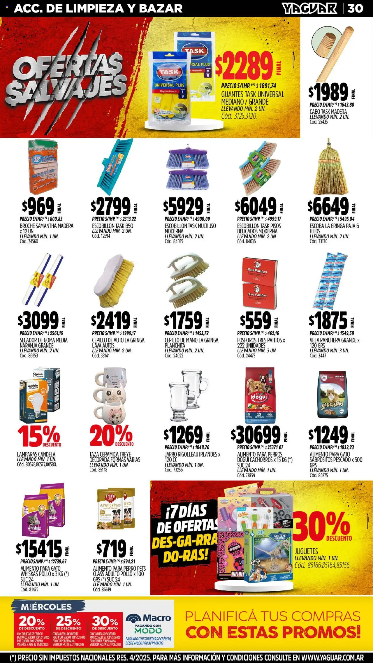 Yaguar - Santa Fe │ válido desde el 11.08.2025 | Página: 32 | Productos: Vela, Pescado, Taza, Cepillo
