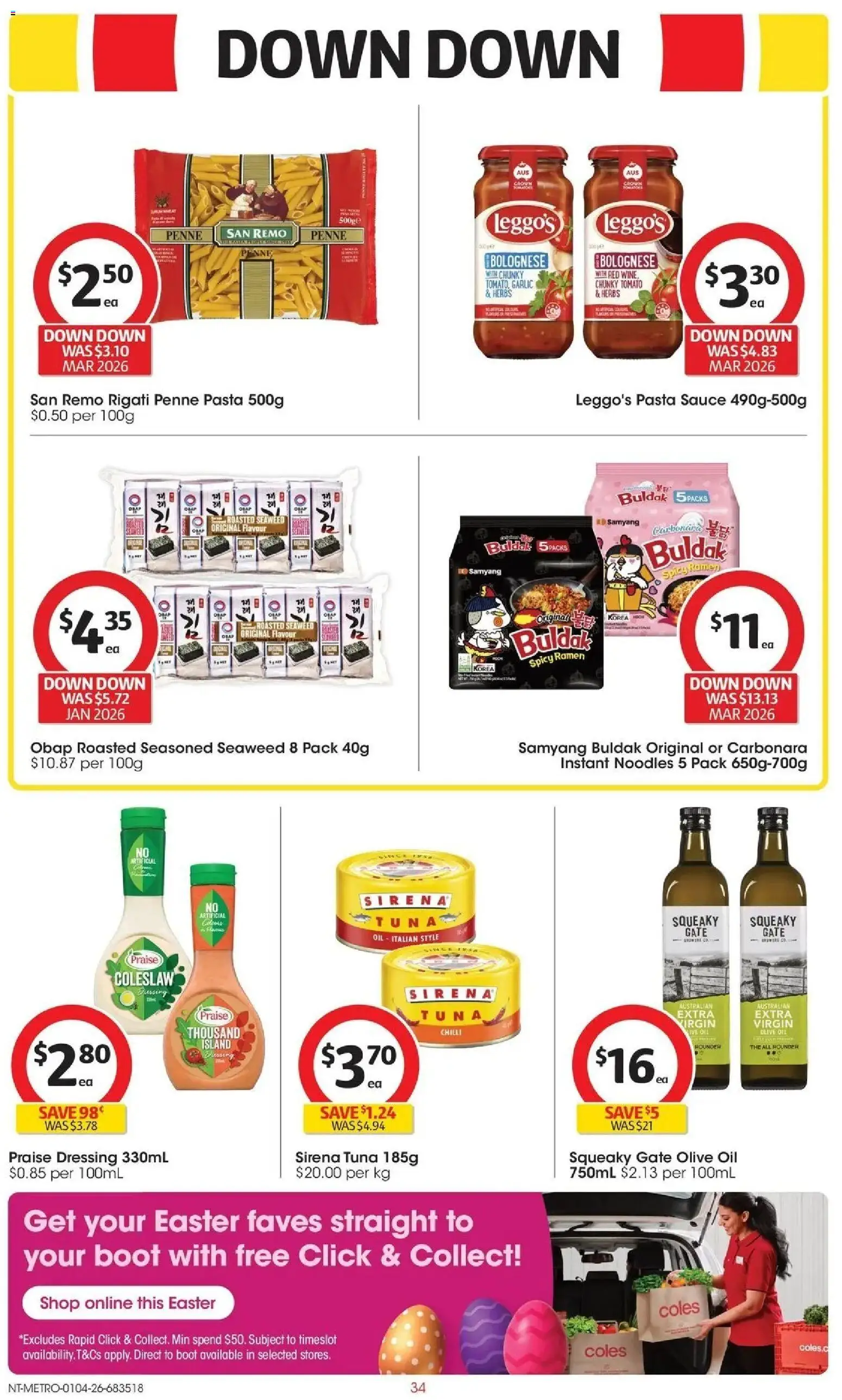 Deals catalogue - valid from 31.03.2026 | Page: 34 | Products: Noodles, Pasta, Sauce, Garlic