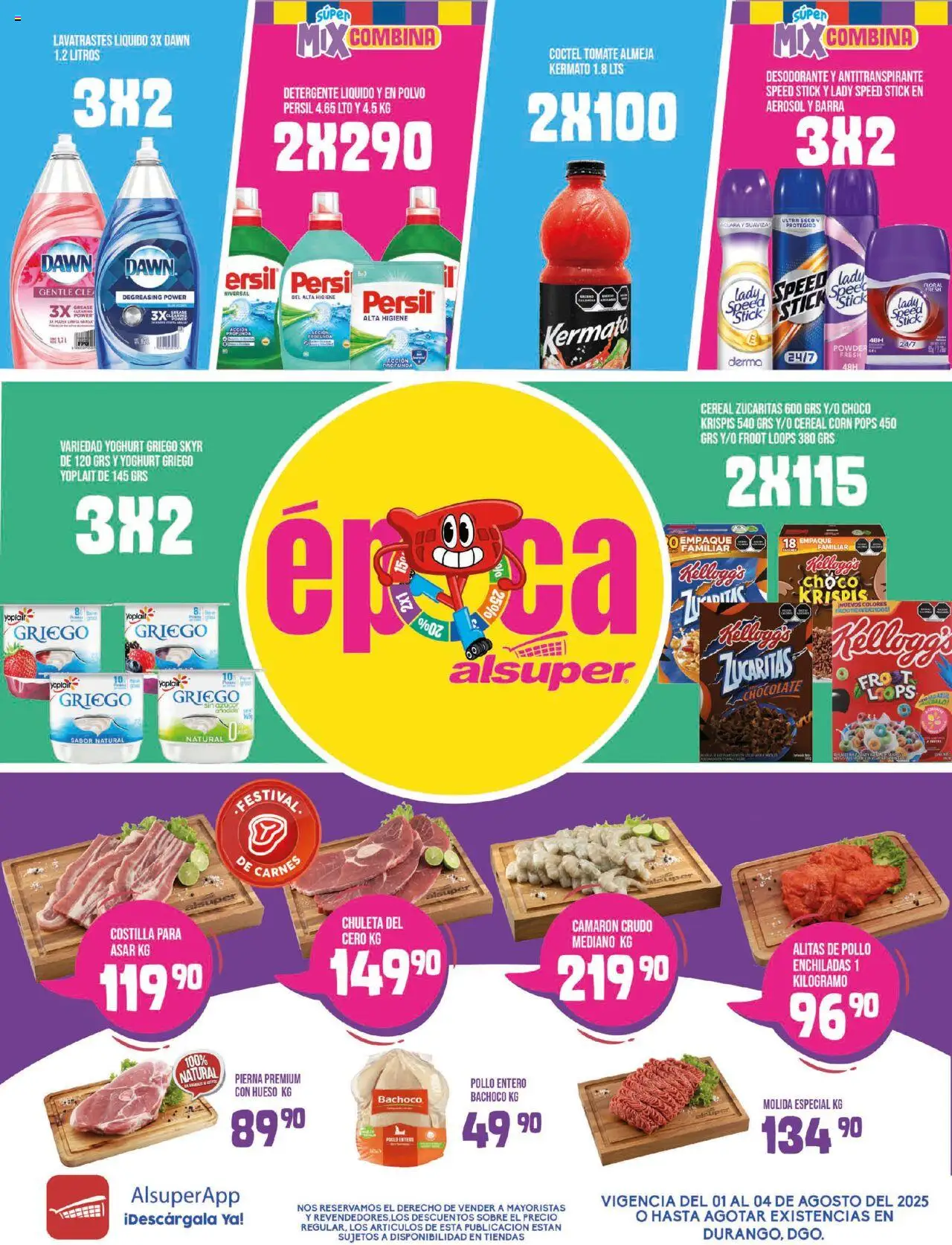 Nuevas ofertas de Alsuper válidas en toda la República Mexicana desde el 01.08.2025. ¡Encuentra las mejores ofertas en Alsuper - Folleto - Durango! | Página: 1 | Productos: Antitranspirante, Chocolate, Polvo, Sobre