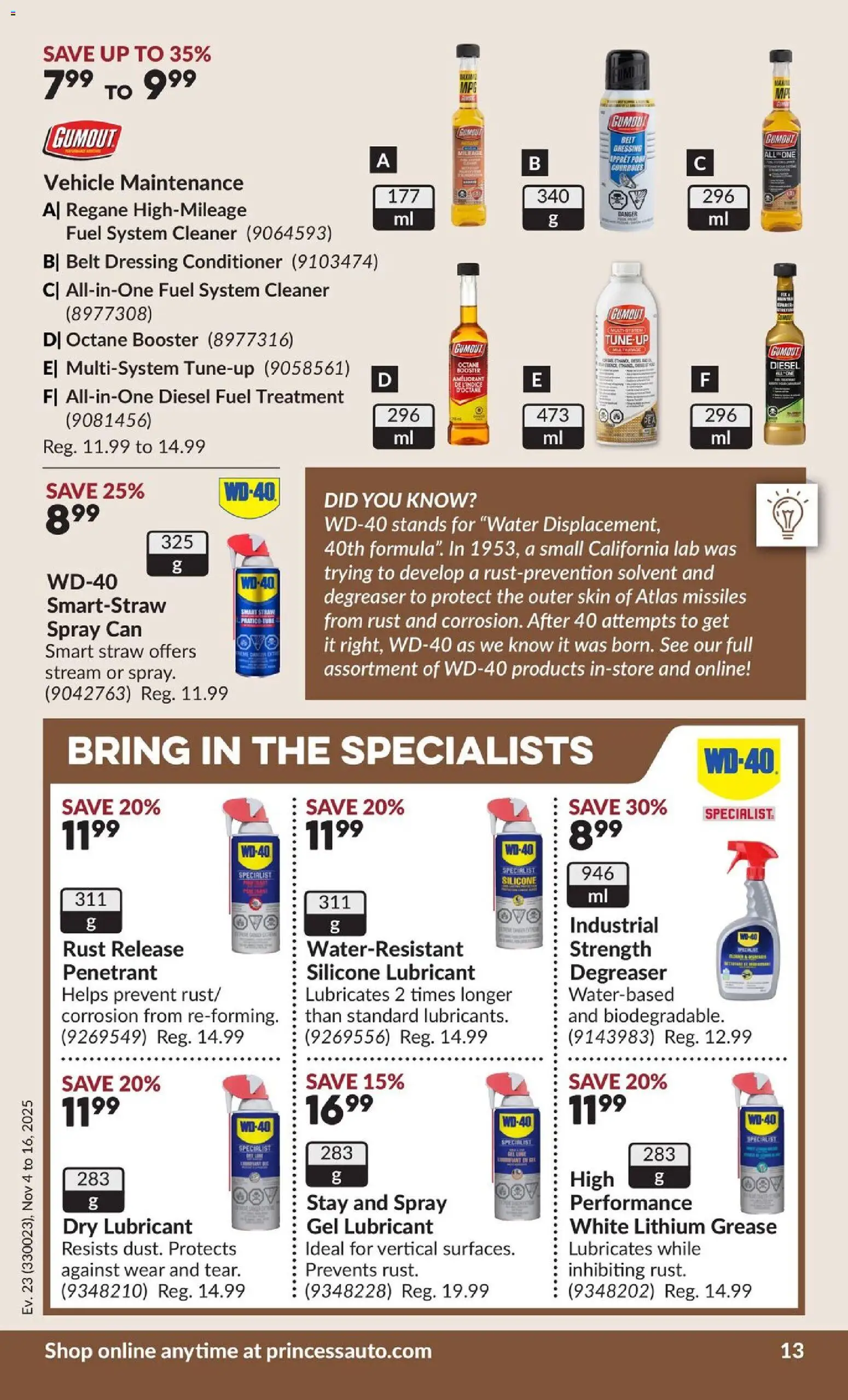 Princess Auto flyer valid from 04.11.2025 | Page: 20 | Products: Belt, Conditioner