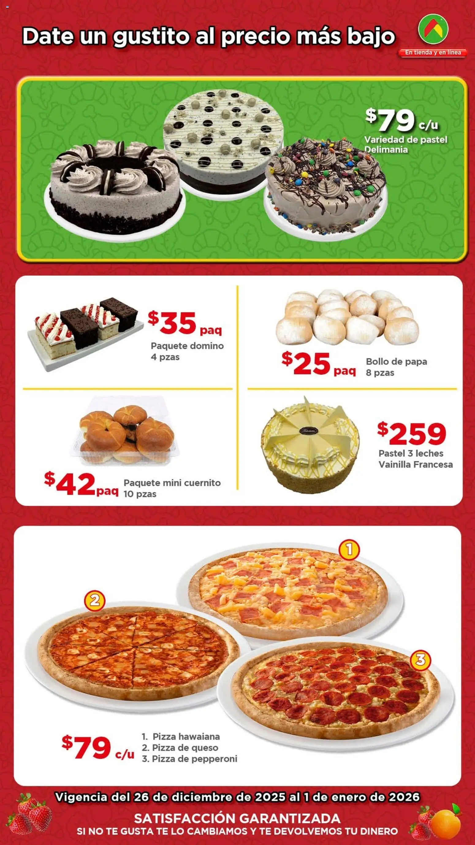 Nuevas ofertas de Bodega Aurrerá válidas en toda la República Mexicana desde el 26.12.2025. ¡Encuentra las mejores ofertas en Bodega Aurrerá folleto Encuentras todo lo que necesitas! | Página: 2 | Productos: Papa, Cuernito, Pizza, Té