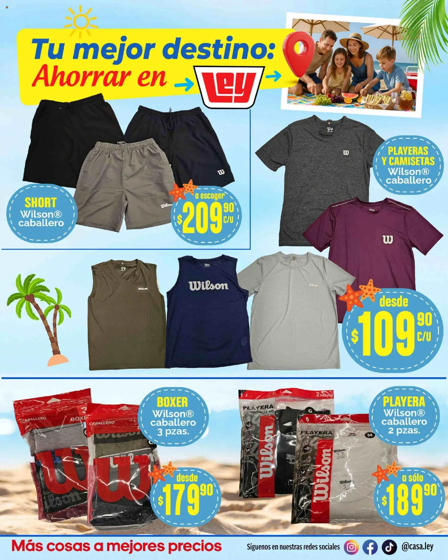 Nuevas ofertas de Casa Ley válidas en toda la República Mexicana desde el 13.03.2026. ¡Encuentra las mejores ofertas en Casa Ley folleto Tu mejor destino Frontera! | Página: 21 | Productos: Playera, Short