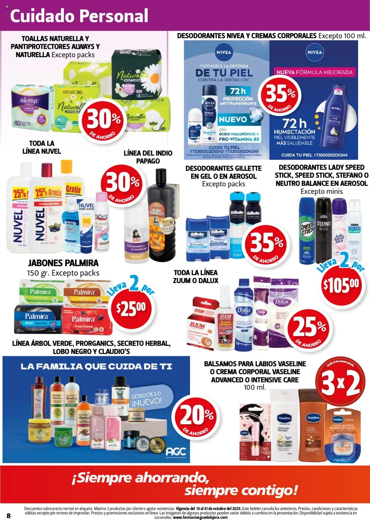 Nuevas ofertas de Farmacia Guadalajara válidas en toda la República Mexicana desde el 15.10.2025. ¡Encuentra las mejores ofertas en Farmacia Guadalajara - Catálogo! | Página: 8 | Productos: Crema, Toallas, Sobre, Jabón