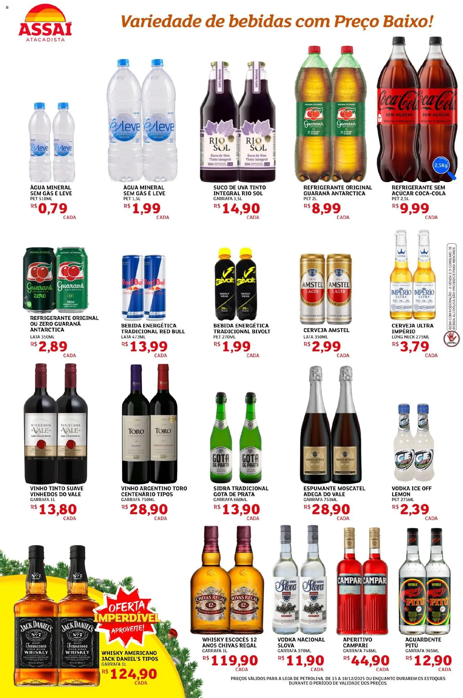 Assaí Atacadista Folheto - válido de 15.12.2025 | Página: 2 | Produtos: Guaraná, Suco, Bebida, Campari