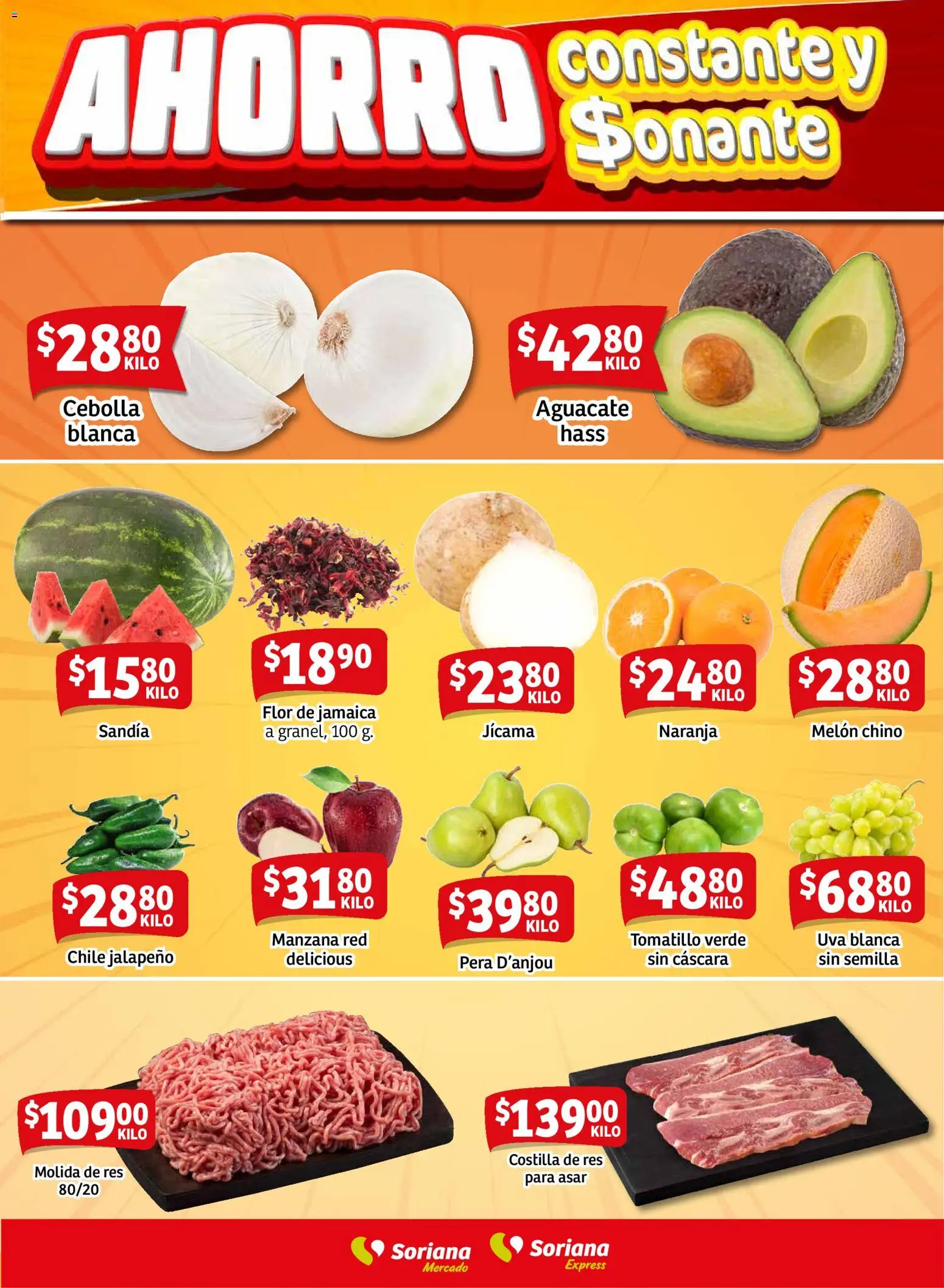 Nuevas ofertas de Soriana válidas en toda la República Mexicana desde el 24.10.2025. ¡Encuentra las mejores ofertas en Soriana - Fin de Semana Mercado: Tamaulipas! | Página: 6 | Productos: Cebolla, Sandía, Melón, Manzana