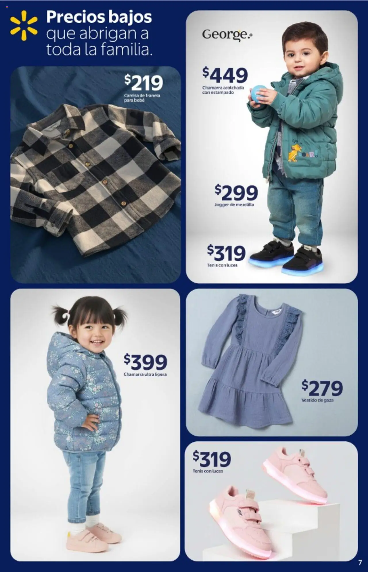 Nuevas ofertas de Walmart válidas en toda la República Mexicana desde el 14.10.2025. ¡Encuentra las mejores ofertas en Walmart - Folleto Precios Bajos! | Página: 7 | Productos: Tenis, Camisa, Chamarra, Vestido