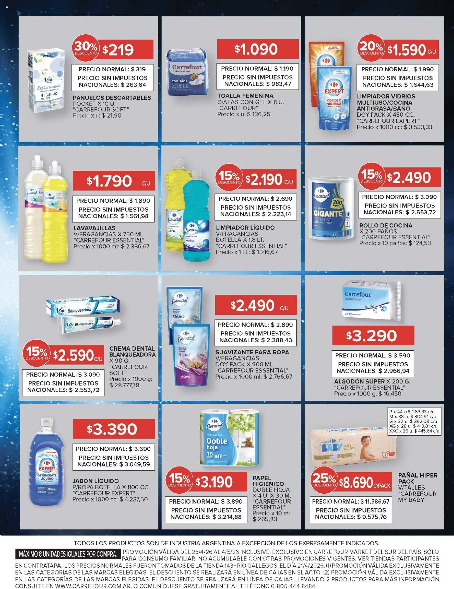 Carrefour Market catálogo │ válido desde el 28.04.2026 | Página: 11 | Productos: Toalla, Jabón, Detergente, Suavizante