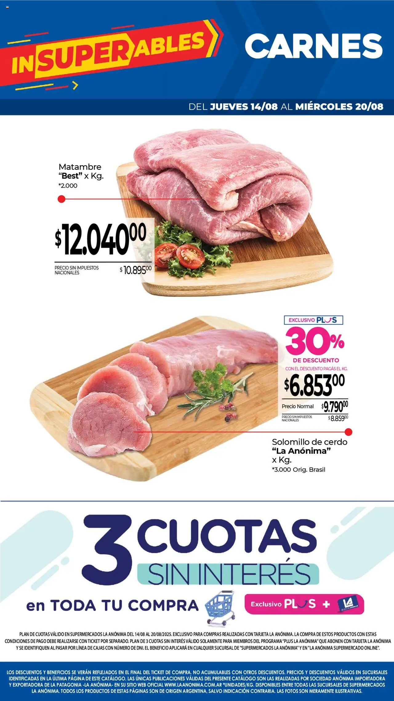 La Anonima catálogo │ válido desde el 14.08.2025 | Página: 2 | Productos: Cerdo