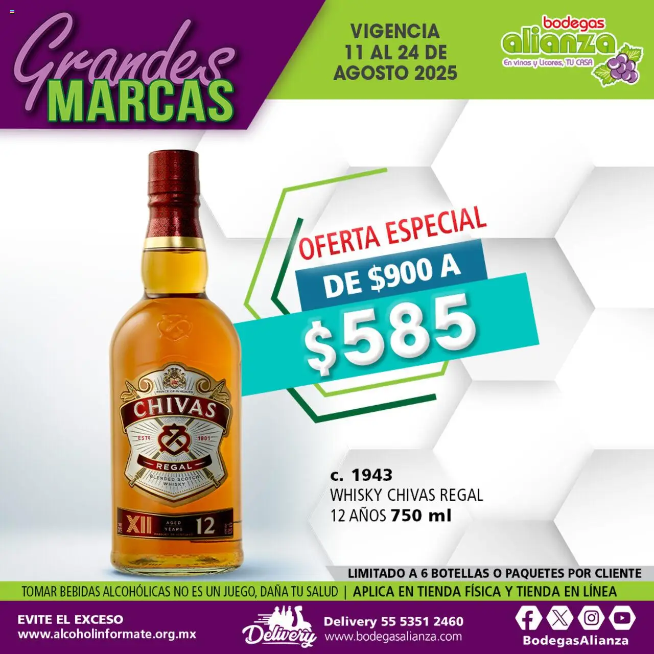 Nuevas ofertas de Bodegas Alianza válidas en toda la República Mexicana desde el 11.08.2025. ¡Encuentra las mejores ofertas en Bodegas Alianza - Catálogo Grandes Marcas! | Página: 1 | Productos: Whisky