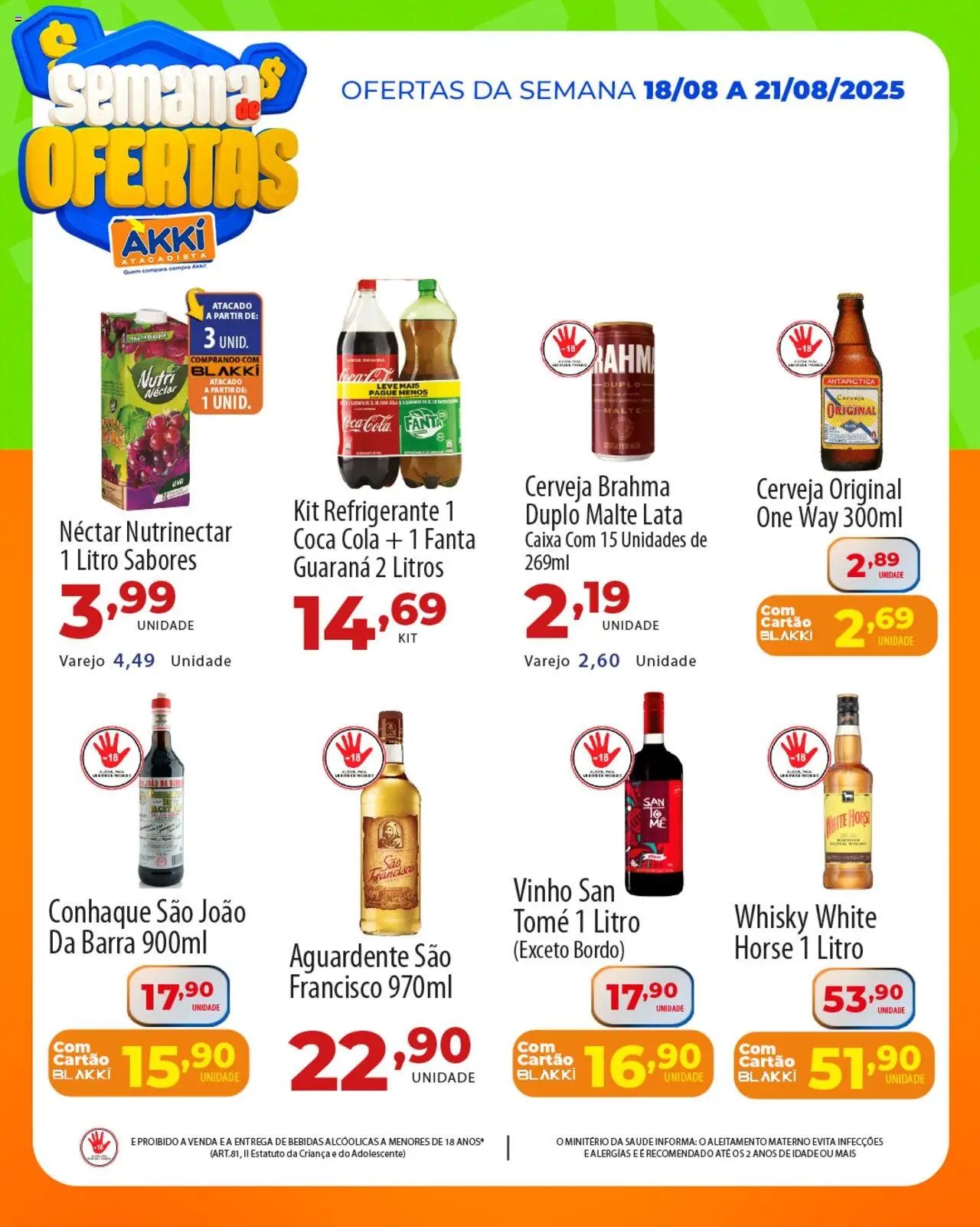 Akki Atacadista Folheto - válido de 18.08.2025 | Página: 5 | Produtos: Fanta, Conhaque, Cerveja, Refrigerante
