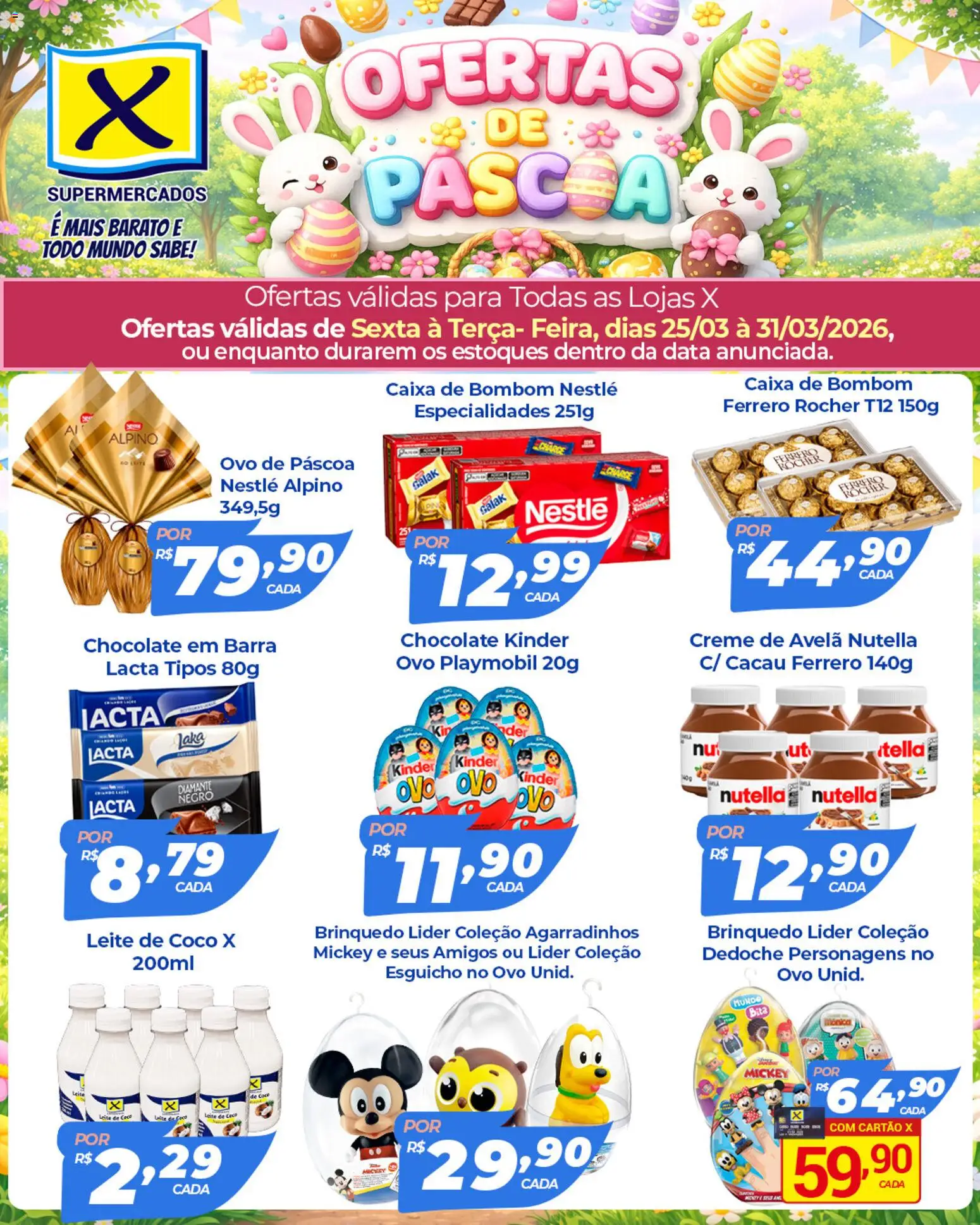 X Supermercados Folheto - válido de 25.03.2026 | Página: 2 | Produtos: Ovo de páscoa, Creme, Bombom, Leite de coco