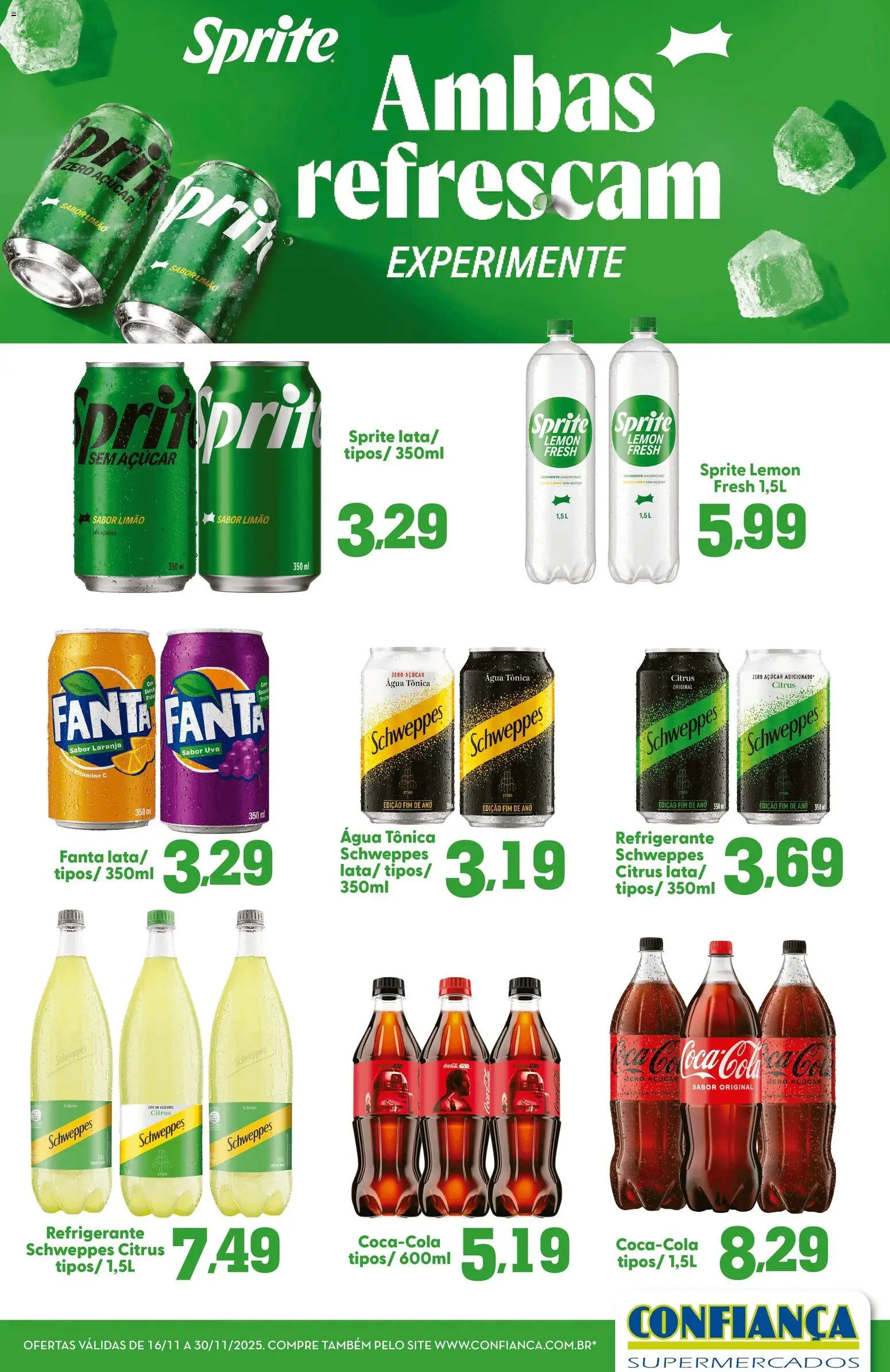 Confiança Folheto - válido de 16.11.2025 | Página: 1 | Produtos: Fanta, Água tônica, Açúcar, Refrigerante