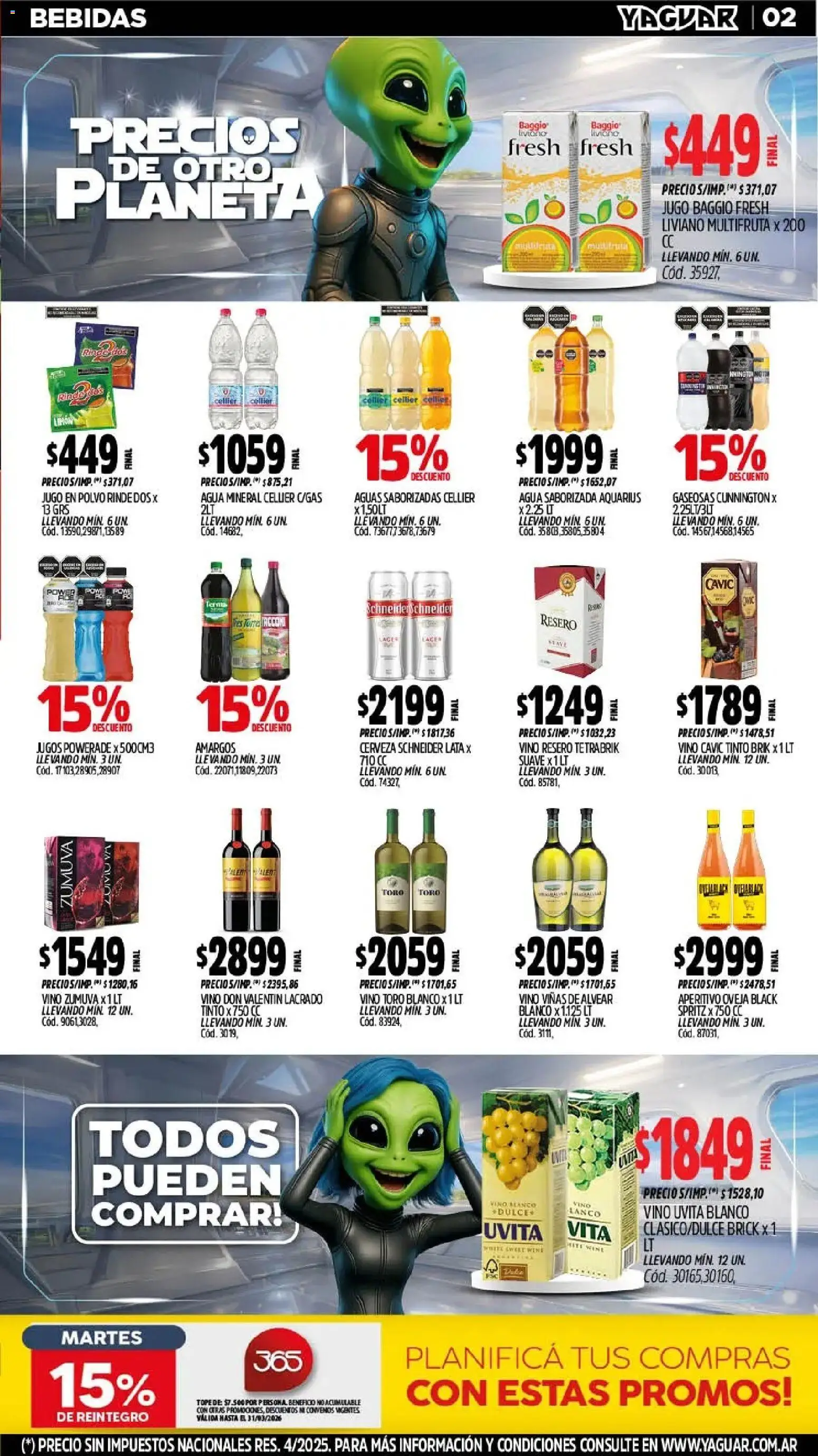 Yaguar - Oferta Semanal Chaco │ válido desde el 02.03.2026 | Página: 2 | Productos: Jugo, Vino, Cerveza, Agua saborizada