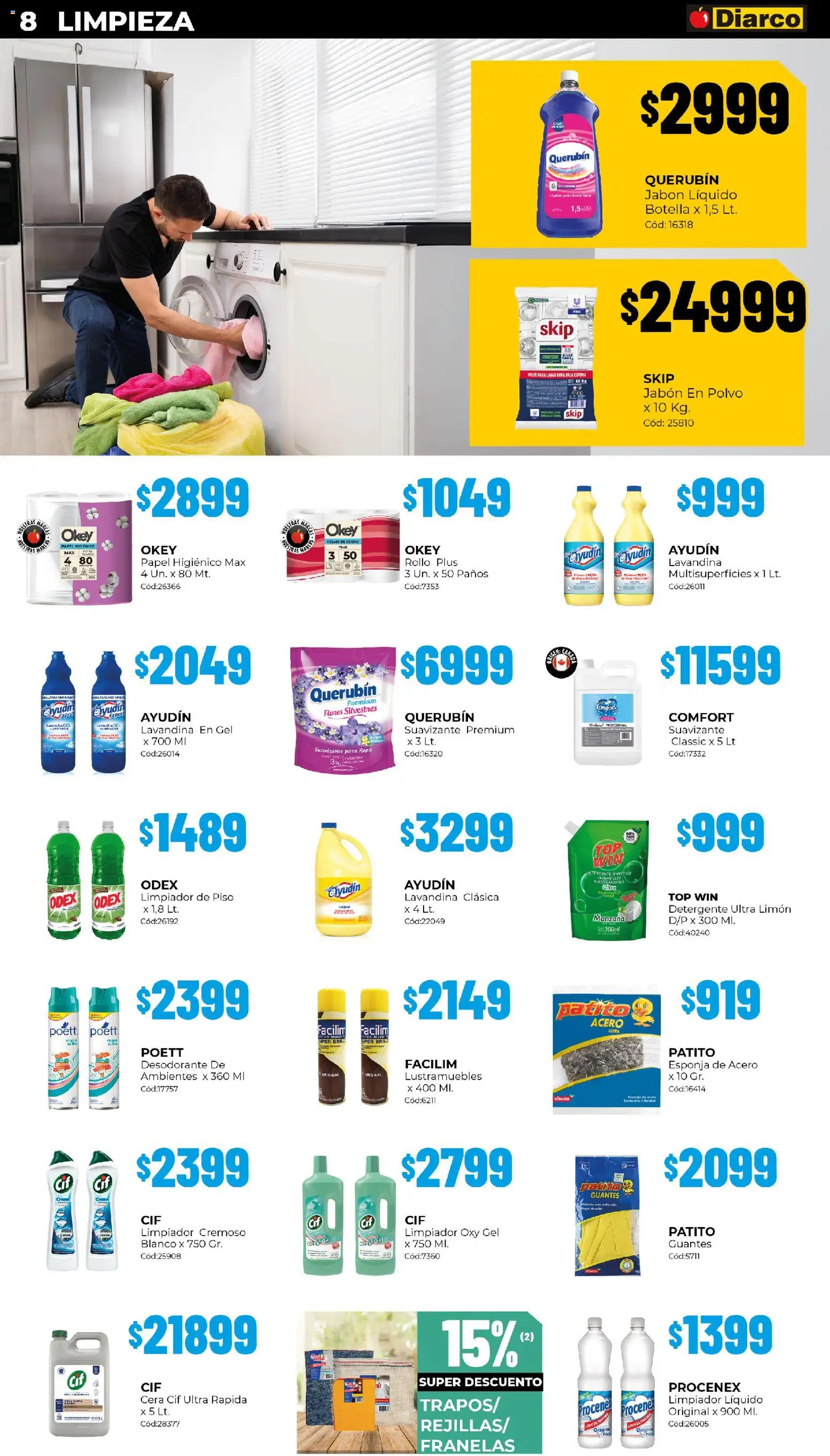 Diarco ofertas │ válido desde el 27.10.2025 | Página: 8 | Productos: Lustramuebles, Cocina, Jabón líquido, Jabón en polvo