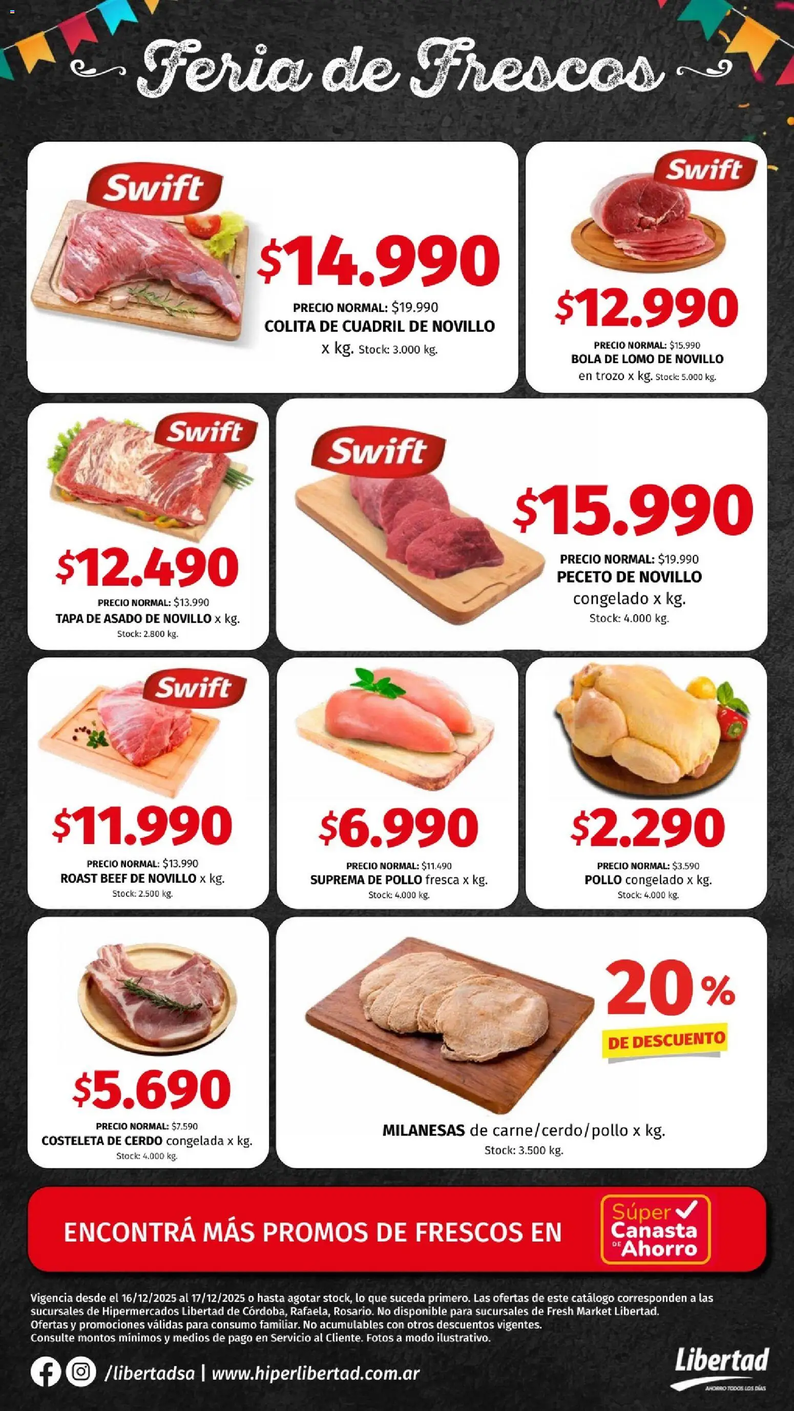 Hipermercado Libertad catálogo │ válido desde el 16.12.2025 | Página: 2 | Productos: Pollo, Cerdo, Canasta