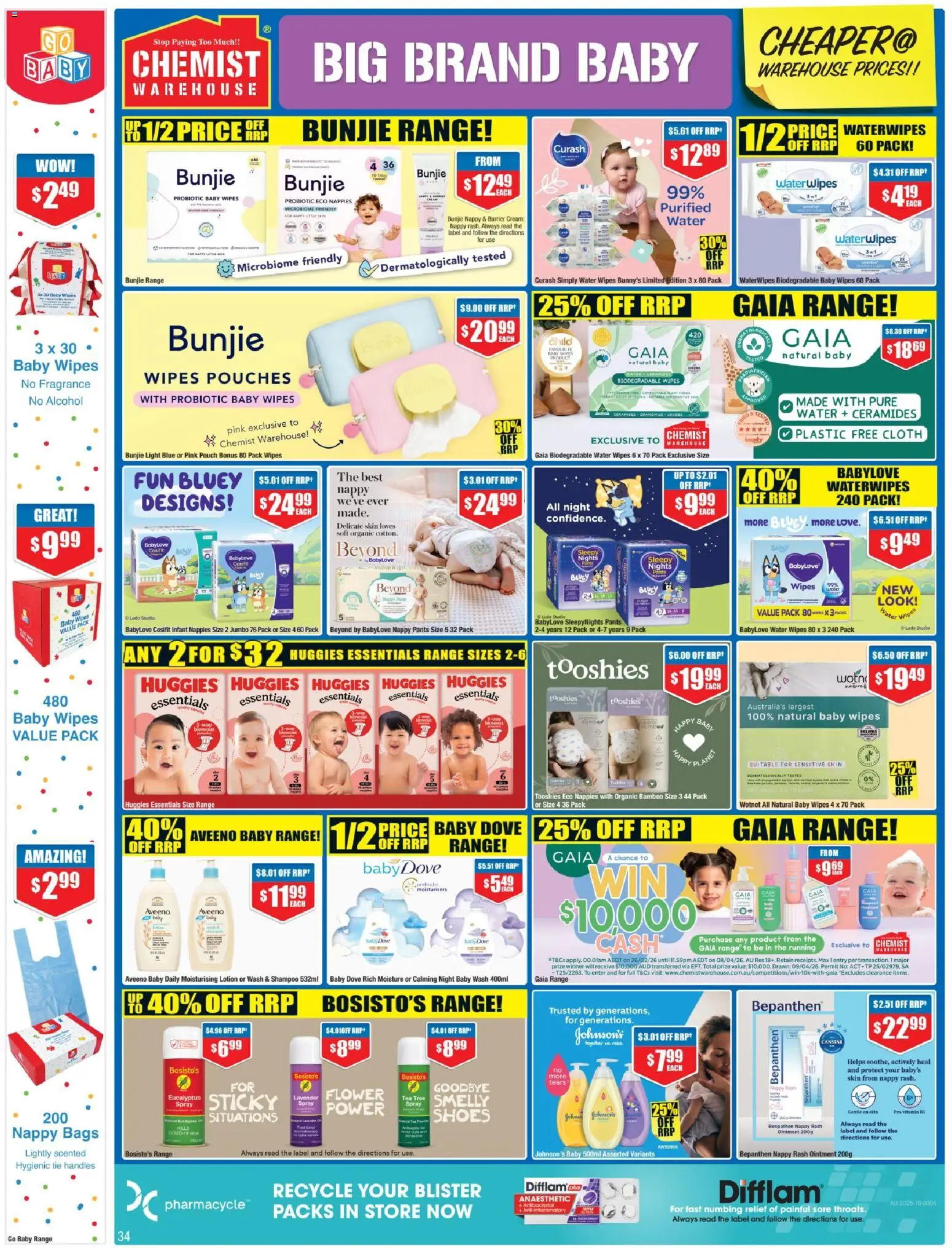 Chemist Warehouse catalogue - valid from 26.02.2026 | Page: 34 | Products: Fragrance, Nappies, Water, Sensitive skin